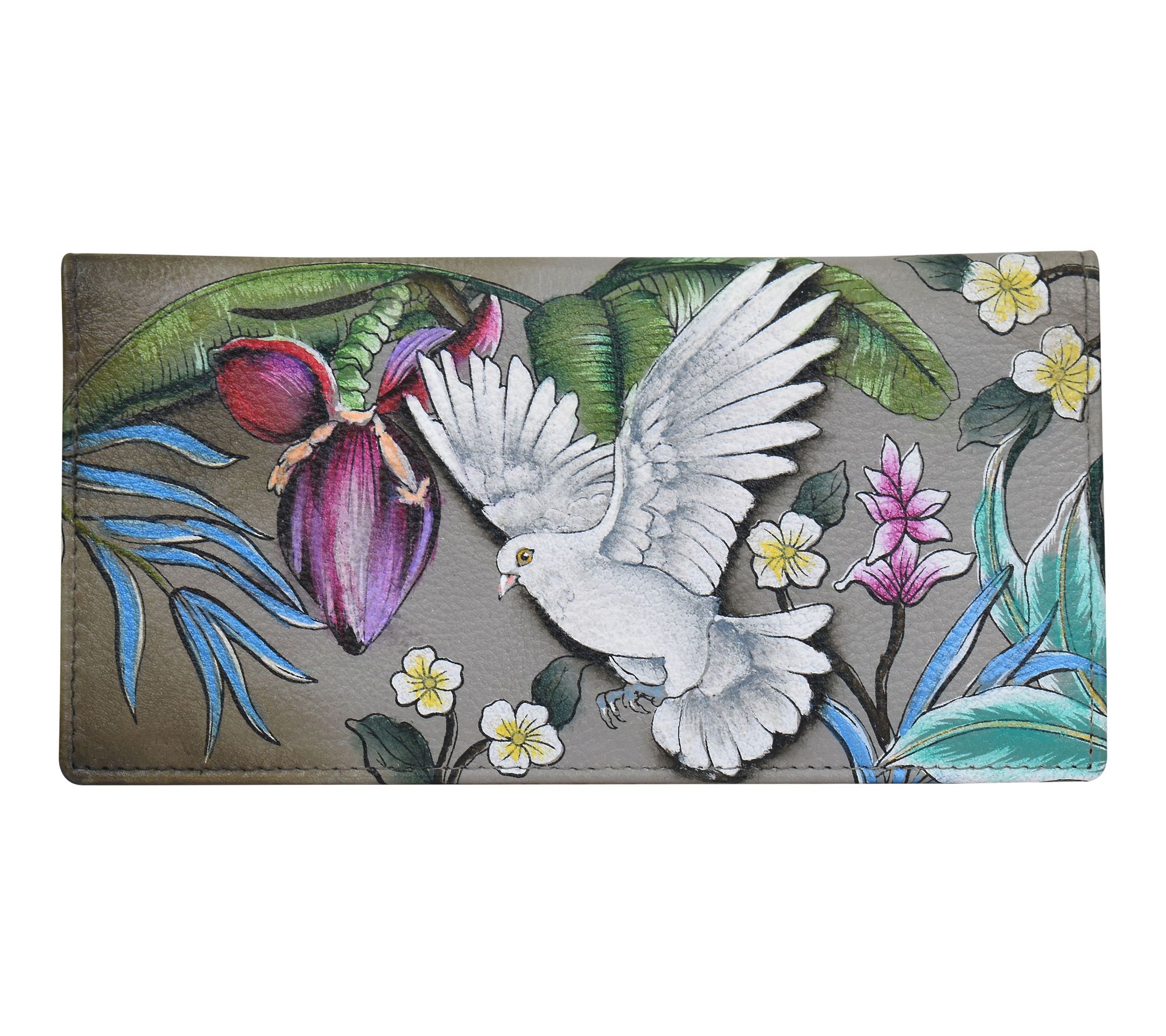 Anushcka Painted Leather Checkbook Cover