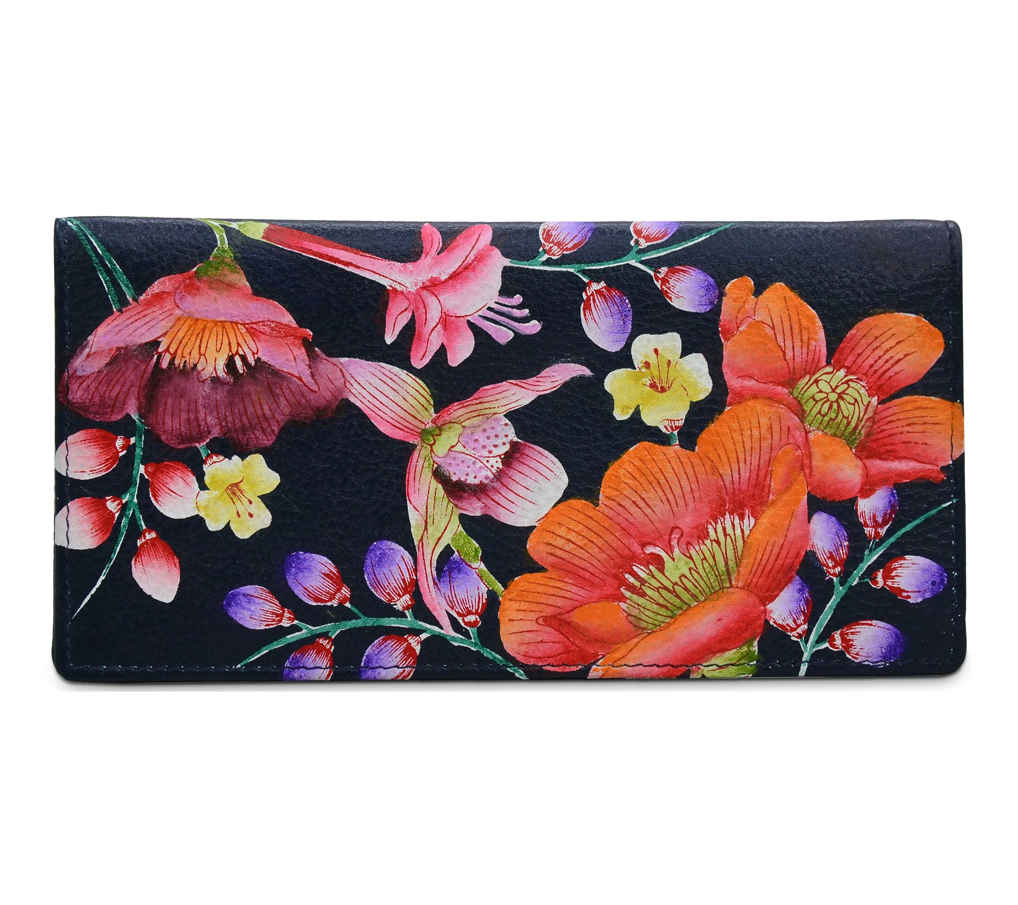 Anushcka Painted Leather Checkbook Cover