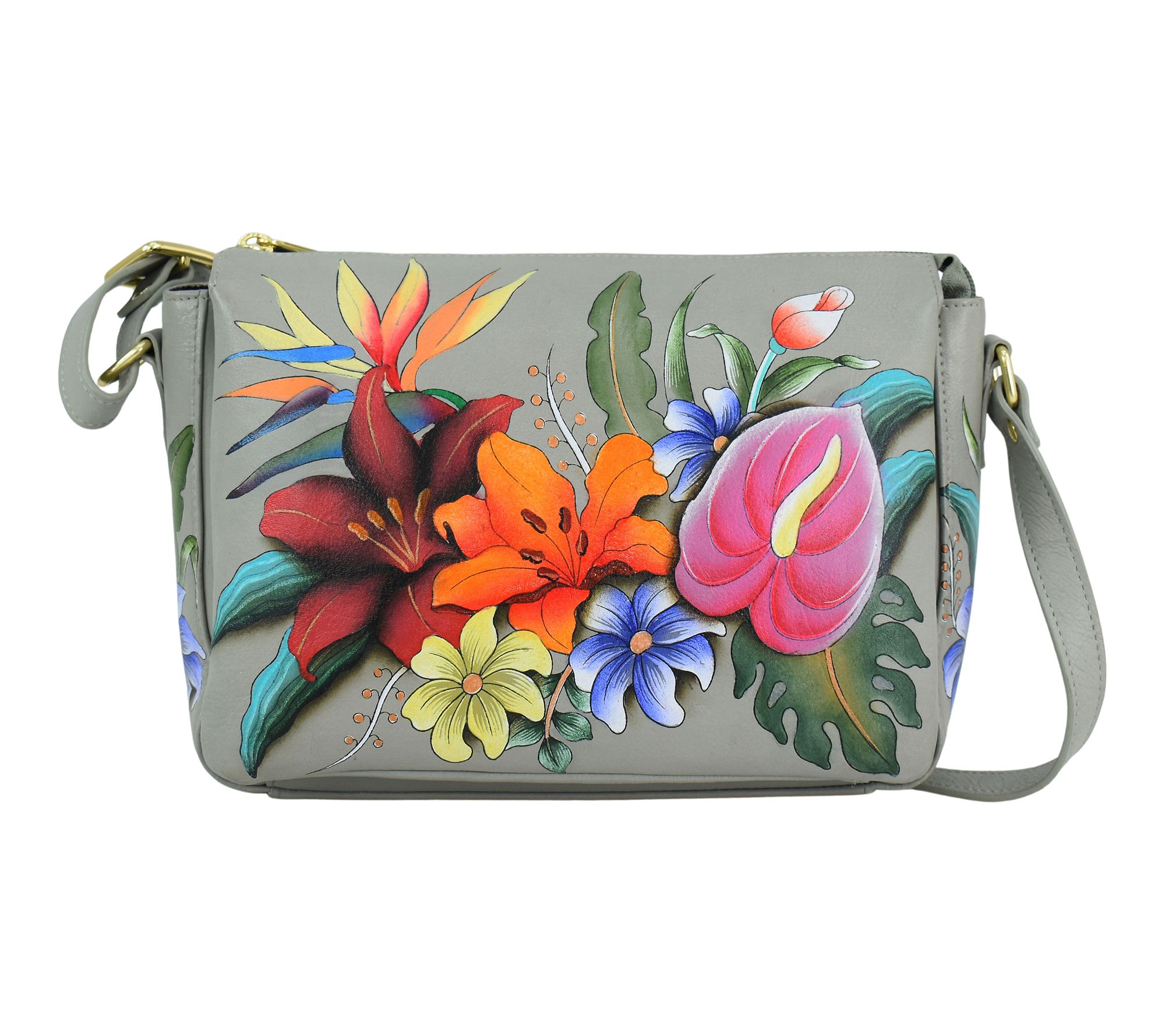 Anushcka Painted Leather Organizer Crossbody