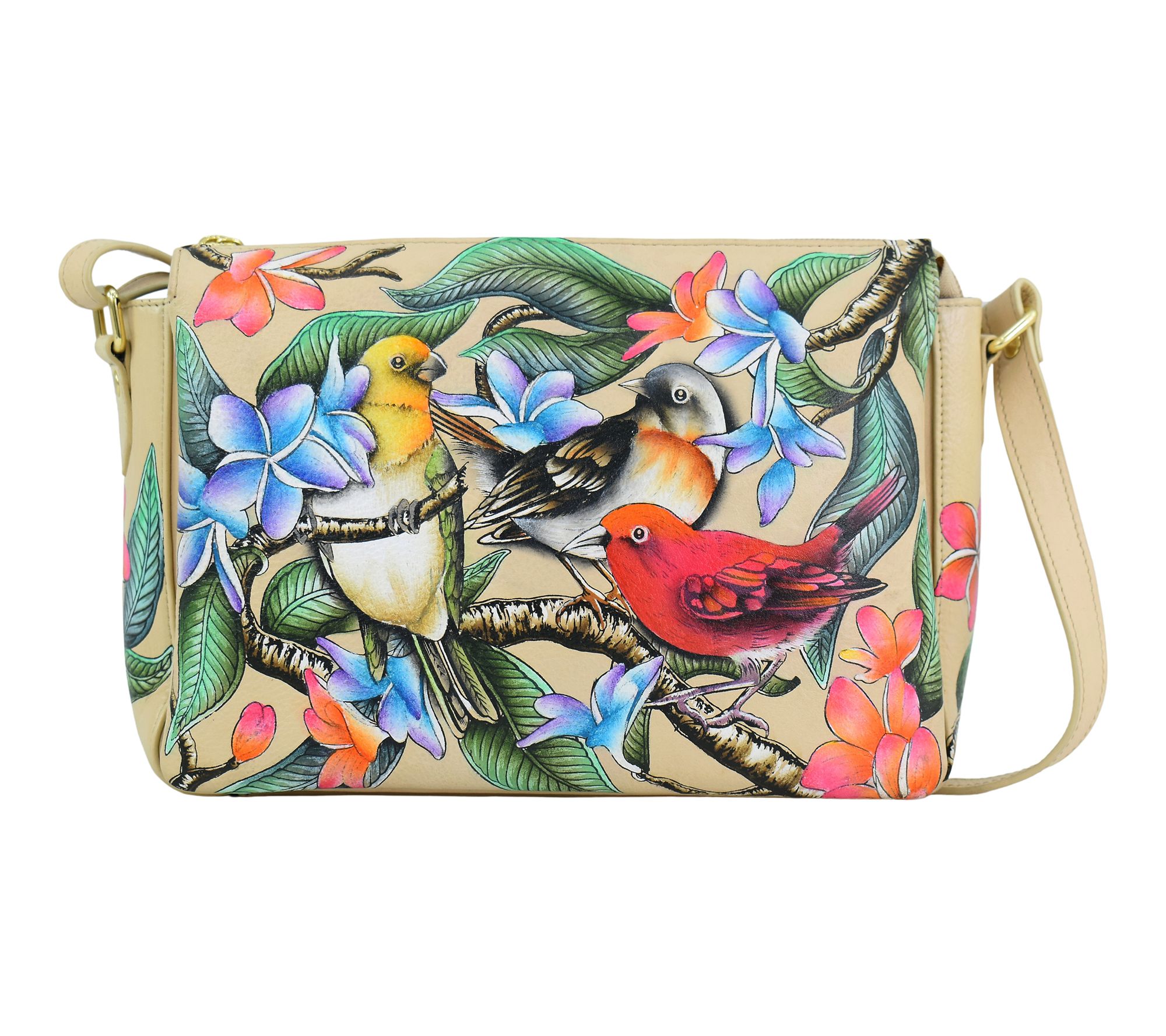 Anushcka Painted Leather Organizer Crossbody