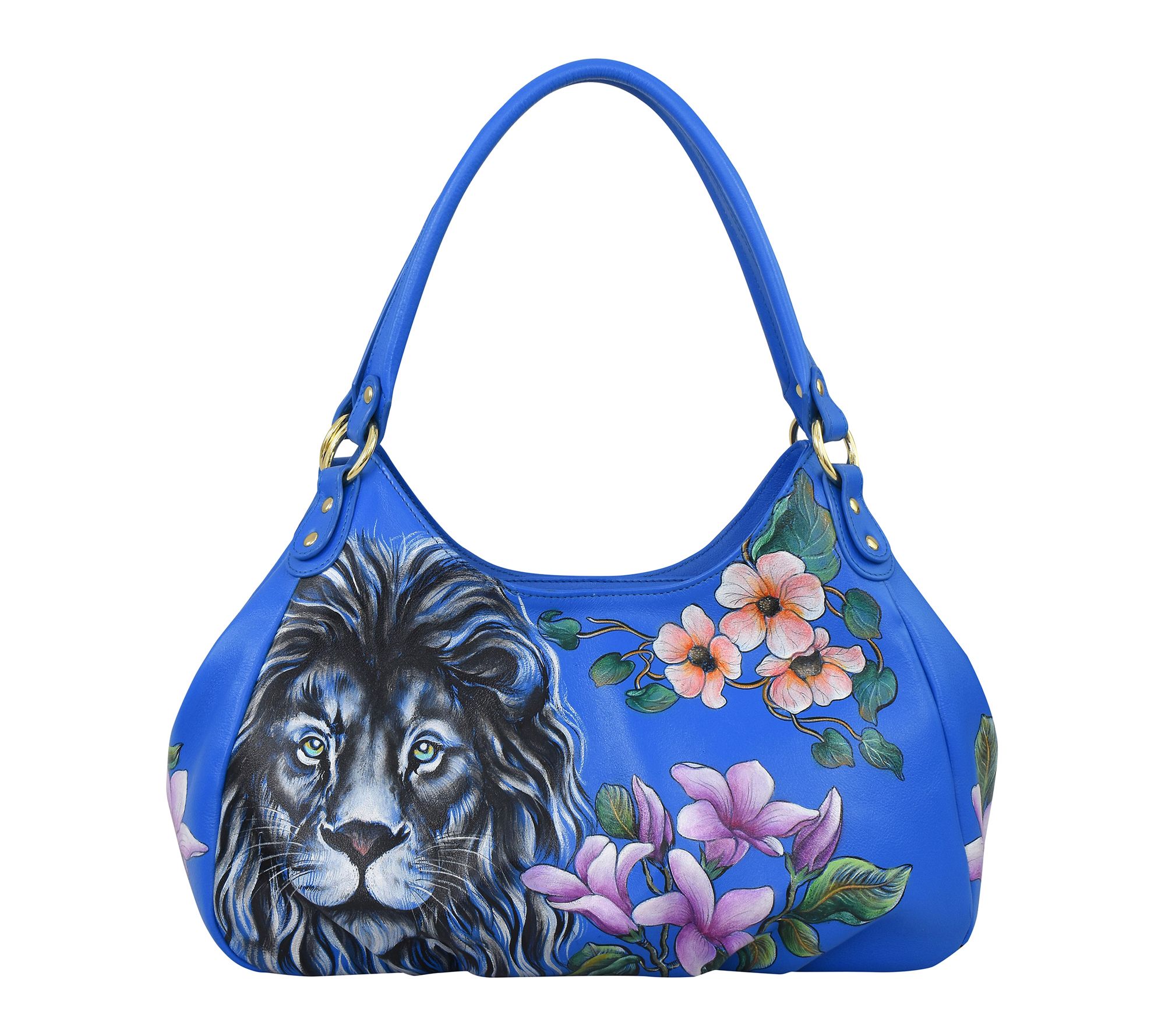 Anushcka Painted Leather Triple Compartment Ruched Hobo
