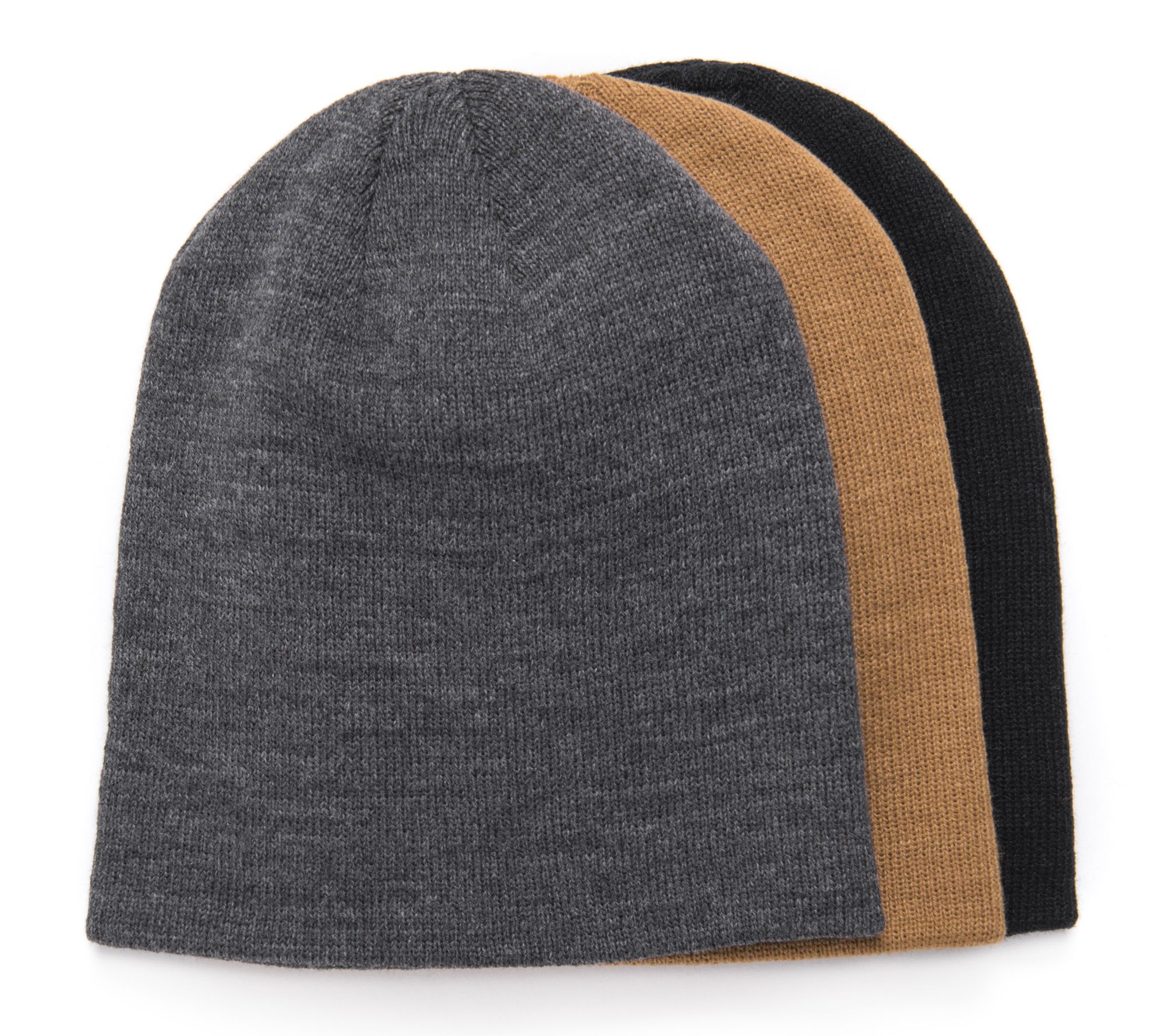 MUK LUKS Men's 3 Pack Beanie Set