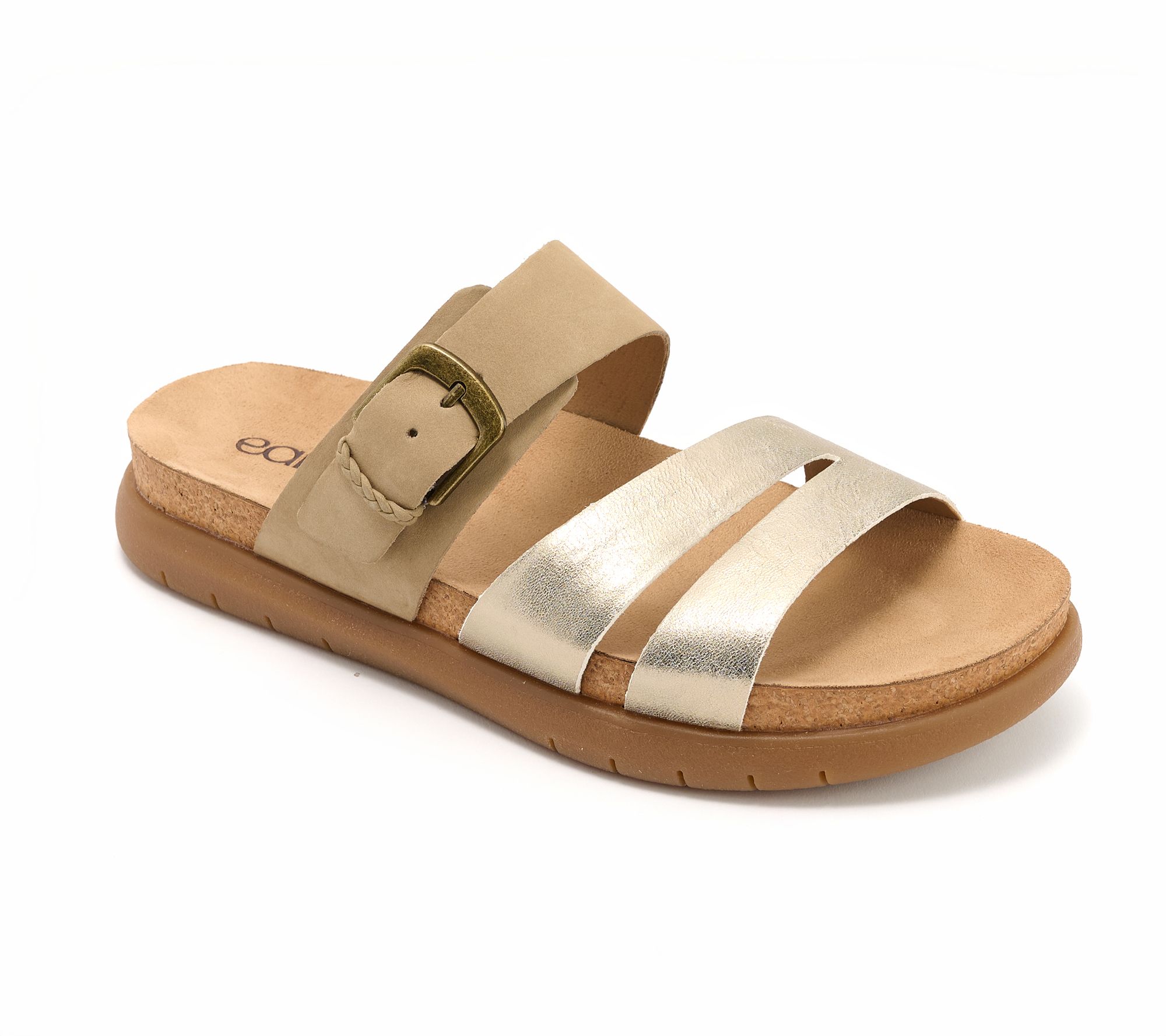 Earth Leather Adjustable Slide Sandals -Ayden