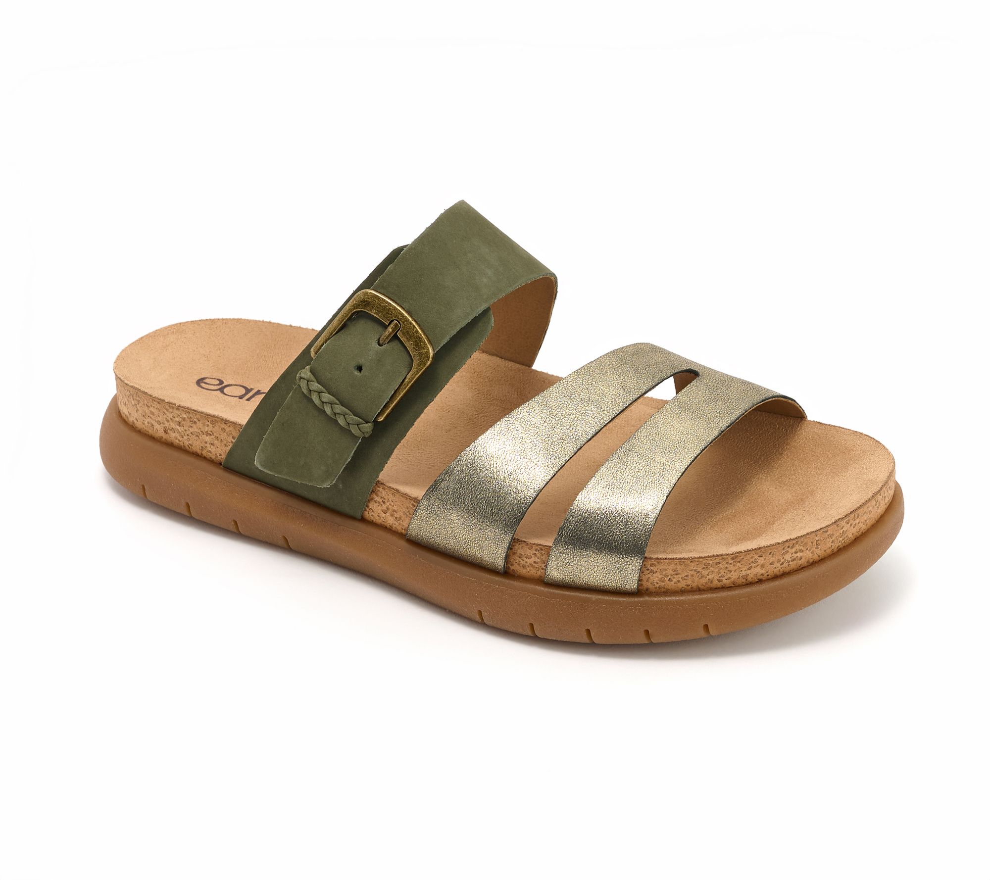 Earth Leather Adjustable Slide Sandals -Ayden