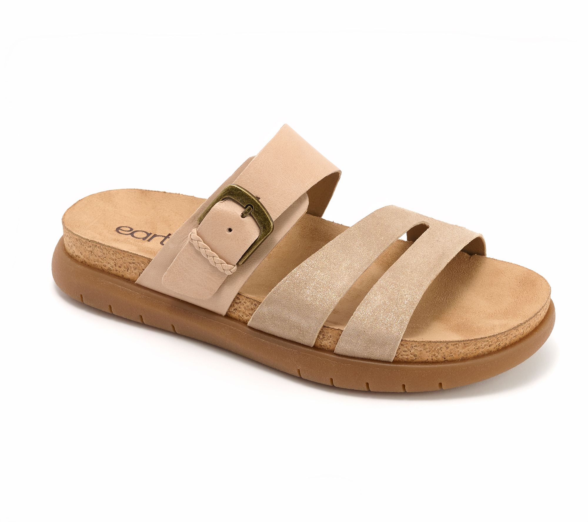 Earth Leather Adjustable Slide Sandals -Ayden