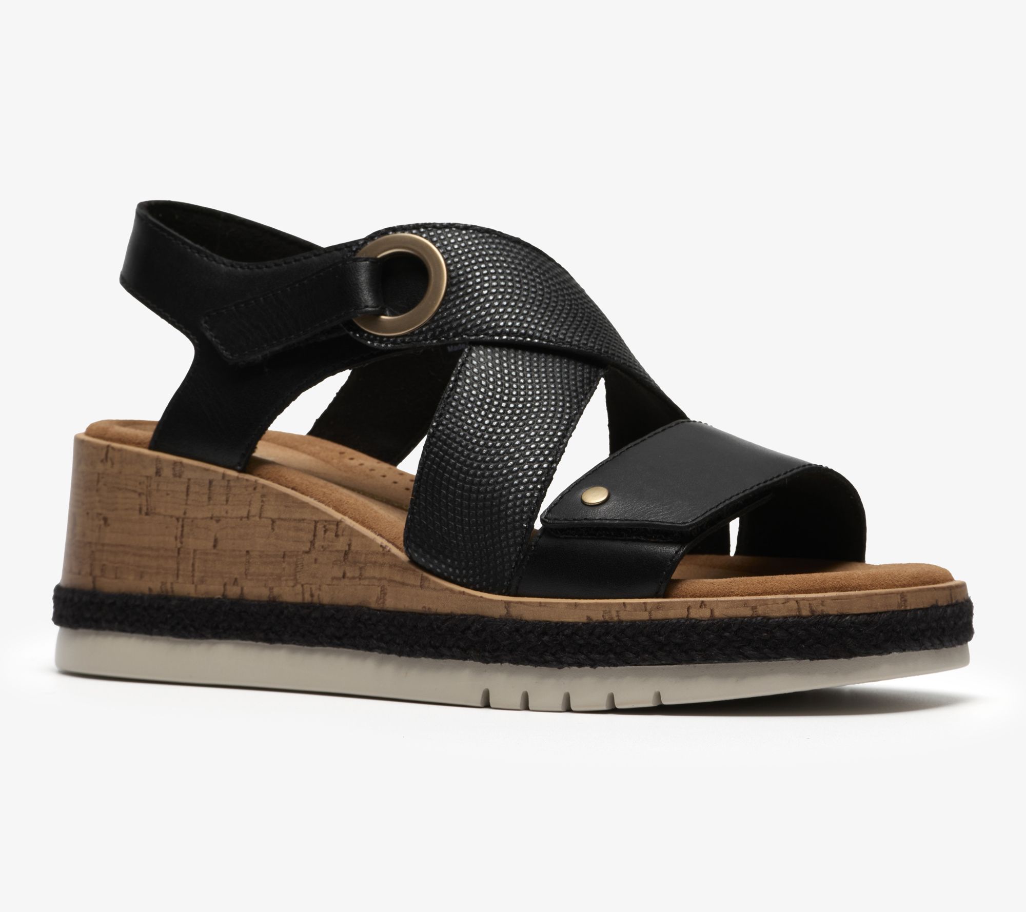 Clarks Signature Leather Wedge Sandals -Kidiki Sun