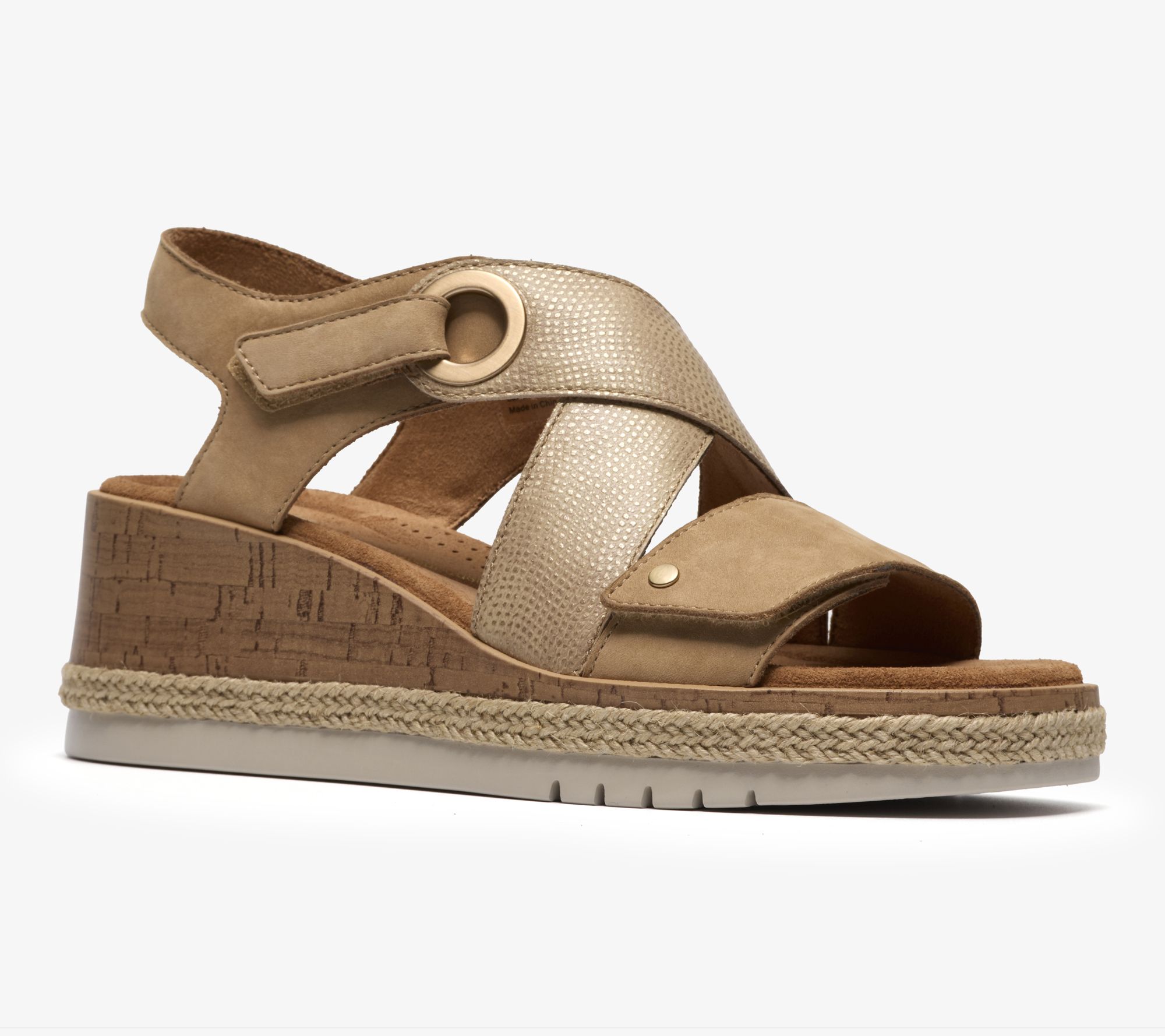 Clarks Signature Leather Wedge Sandals -Kidiki Sun