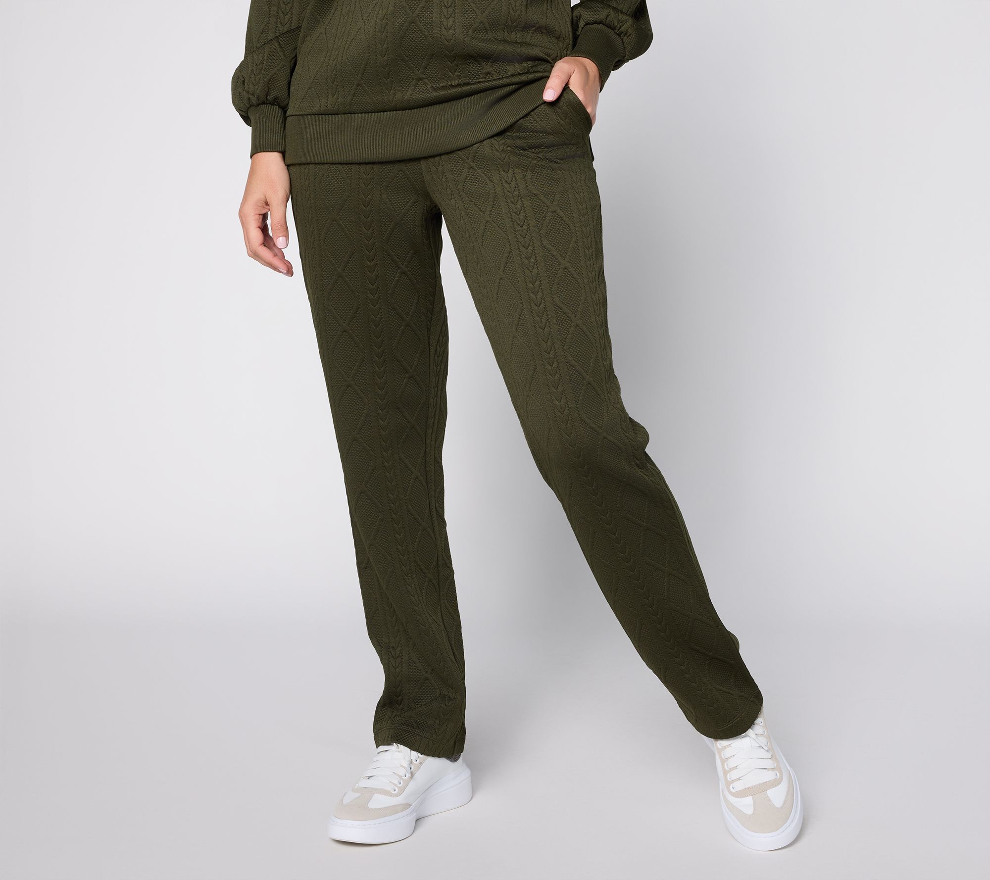 "As Is" Belle by Kim Gravel Reg Cable Chic Straight Pant