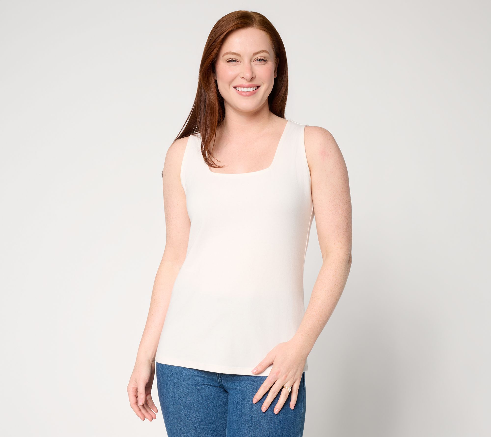 BEAUTIFUL by Lawrence Zarain Classic Knit Irresistible Square Neck Top