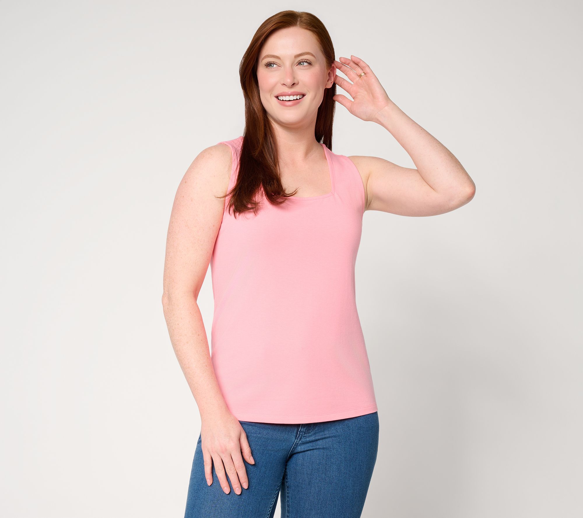 BEAUTIFUL by Lawrence Zarain Classic Knit Irresistible Square Neck Top