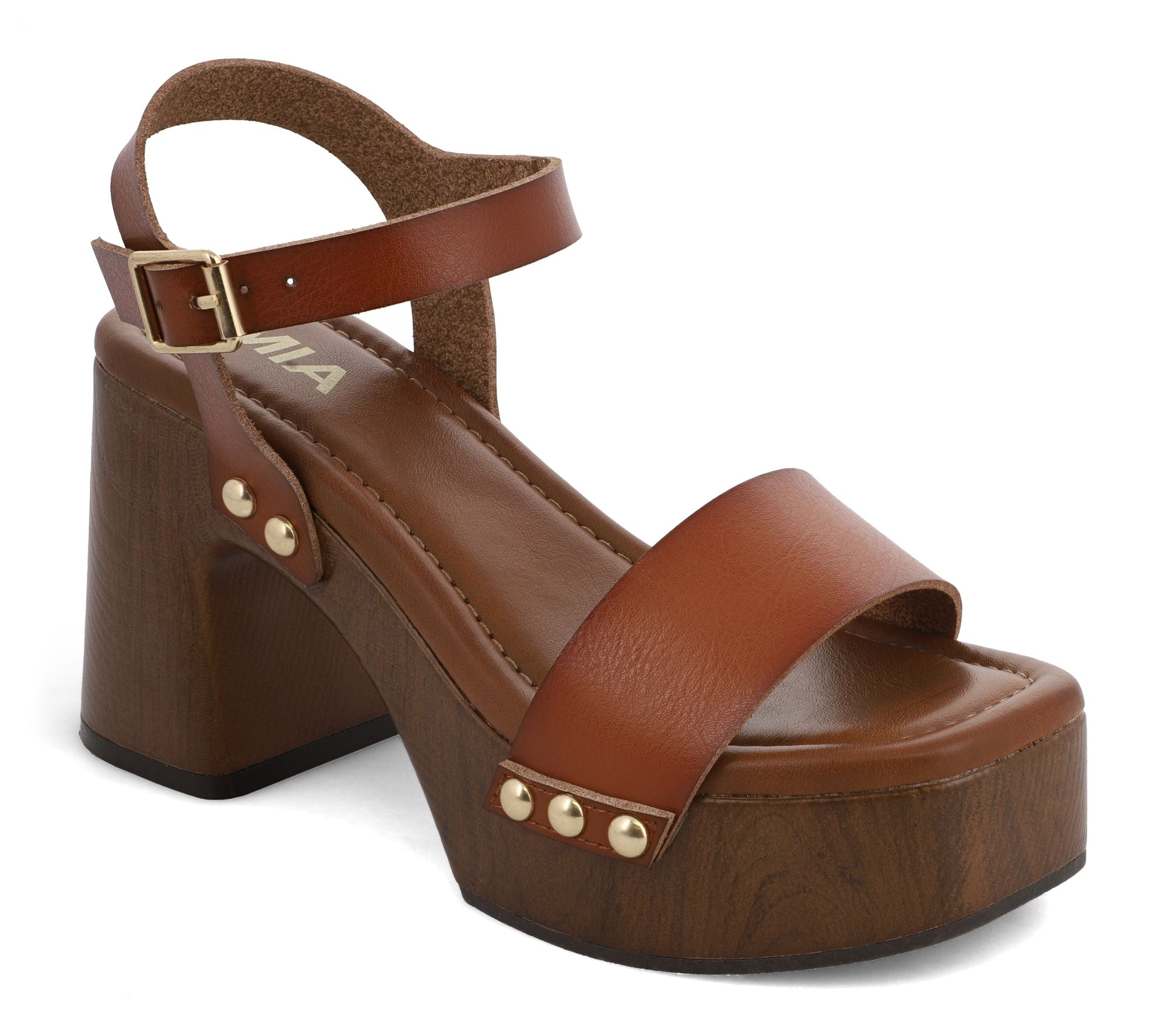 MIA Flared Block Heel Platform Sandals - Electrah