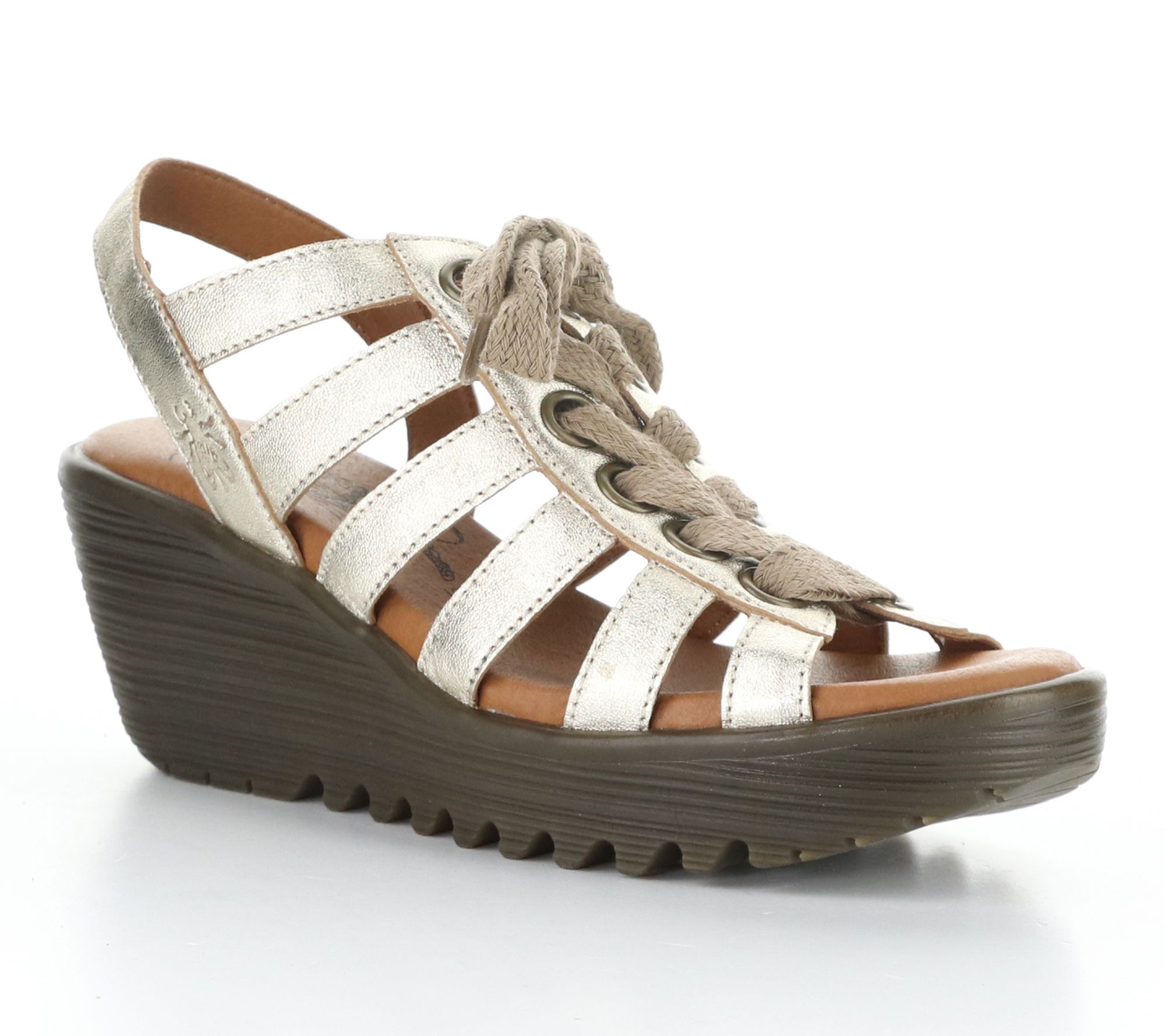 Fly London Laminato Lace Up Leather Sandals - Litu469Fly