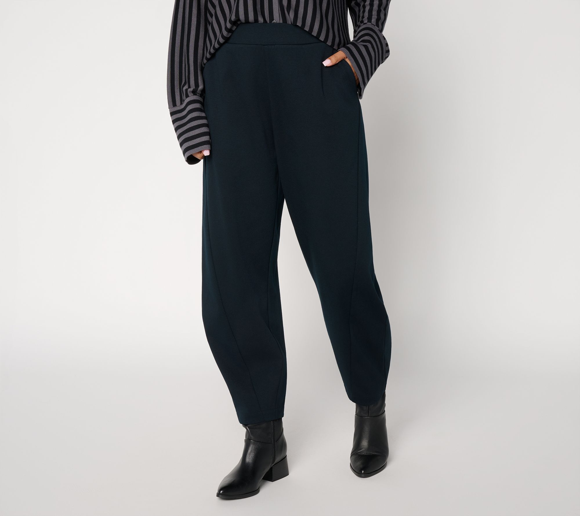 Carla Rockmore Collection Petite Barrel Leg Ponte Pants
