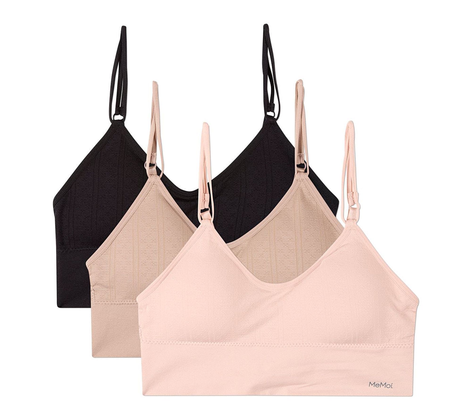 Memoi Women's Set of 3 Pack Seamless Dual StrapBra