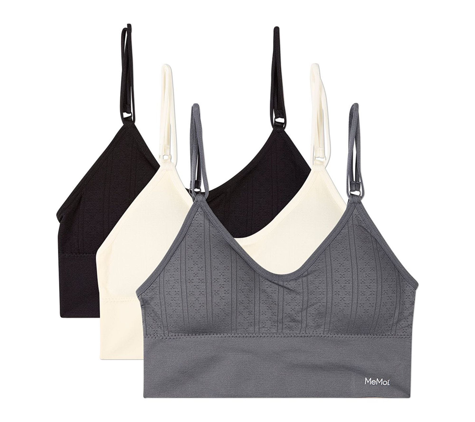 Memoi Women's Set of 3 Pack Seamless Dual StrapBra