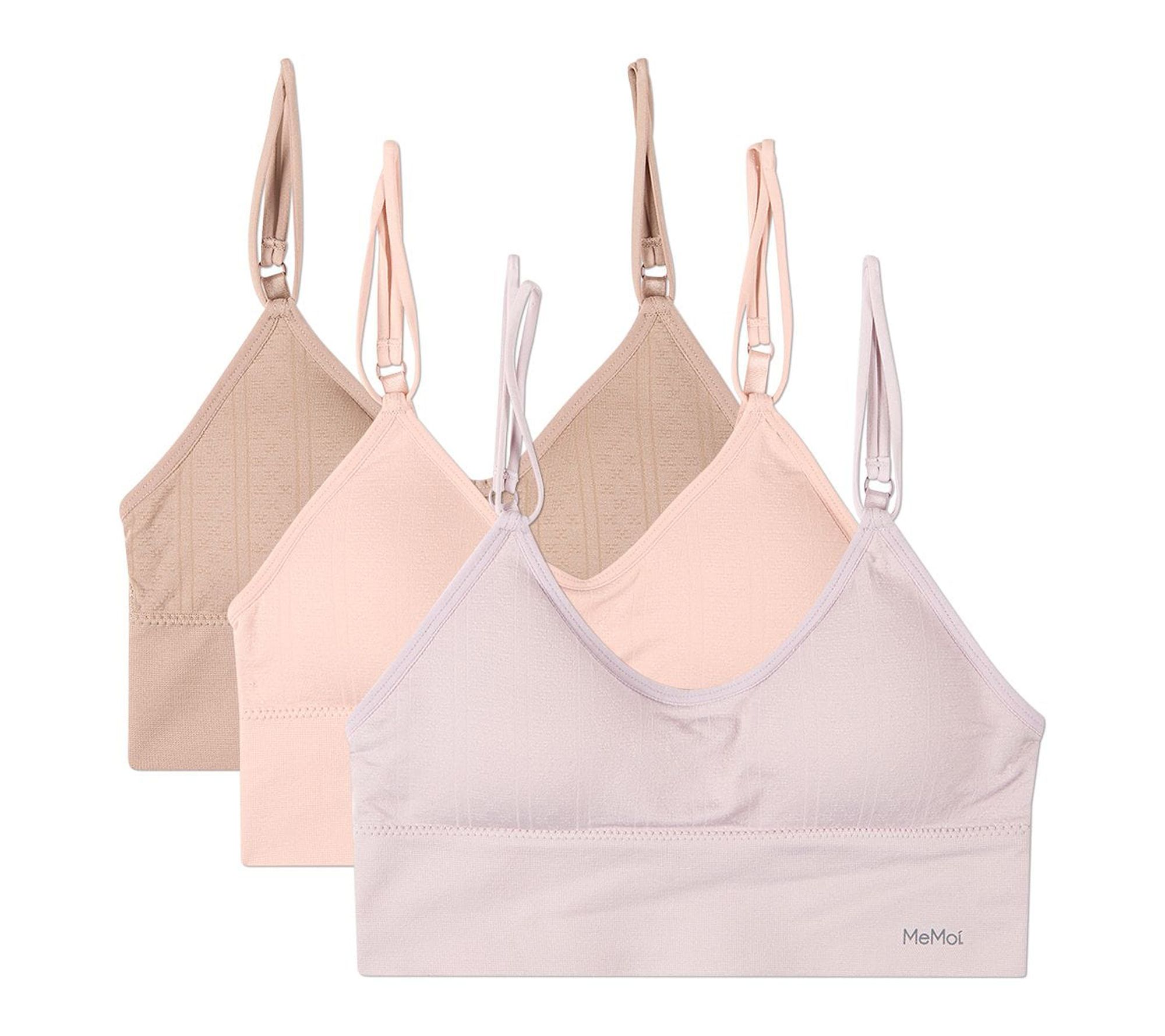 Memoi Women's Set of 3 Pack Seamless Dual StrapBra