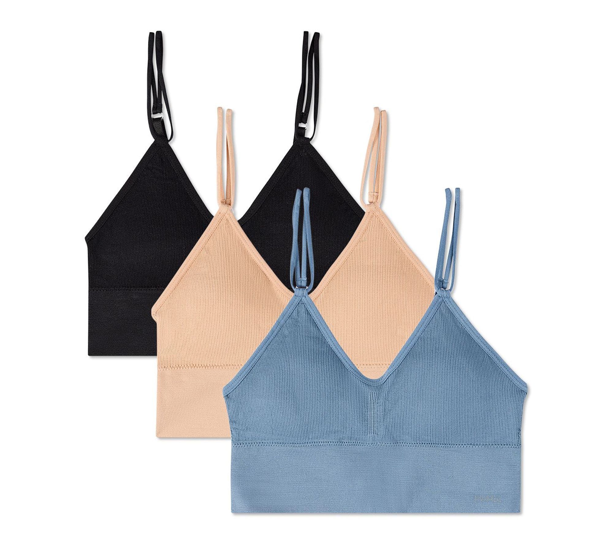 Memoi Women's Set of 3 Pack Seamless Dual StrapBra