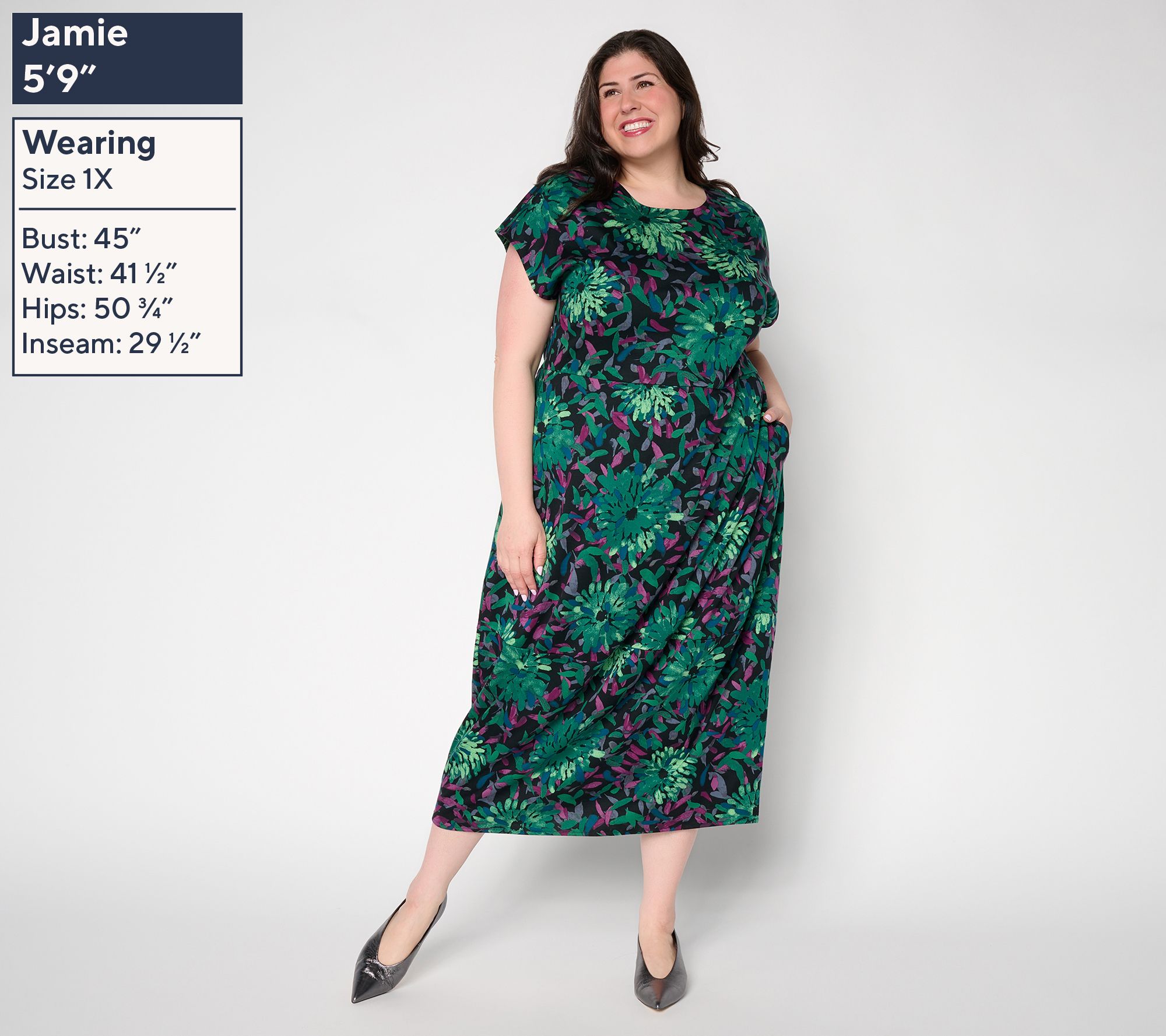 Carla Rockmore Collection Midi Length 100% Cotton Barrel Dress | QVC