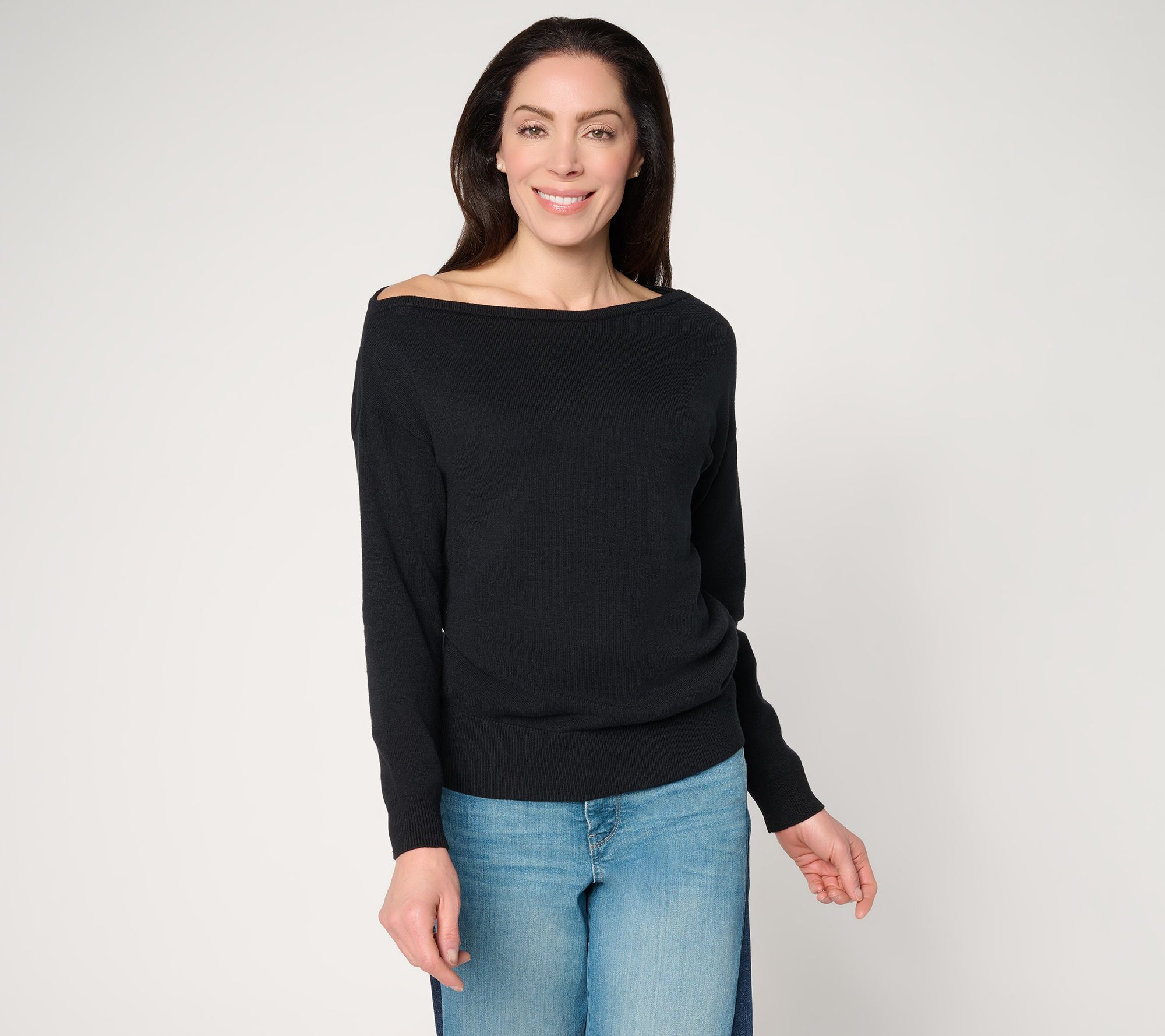 "As Is" Mally Roncal Off Shoulder Effortless Glam Sweater