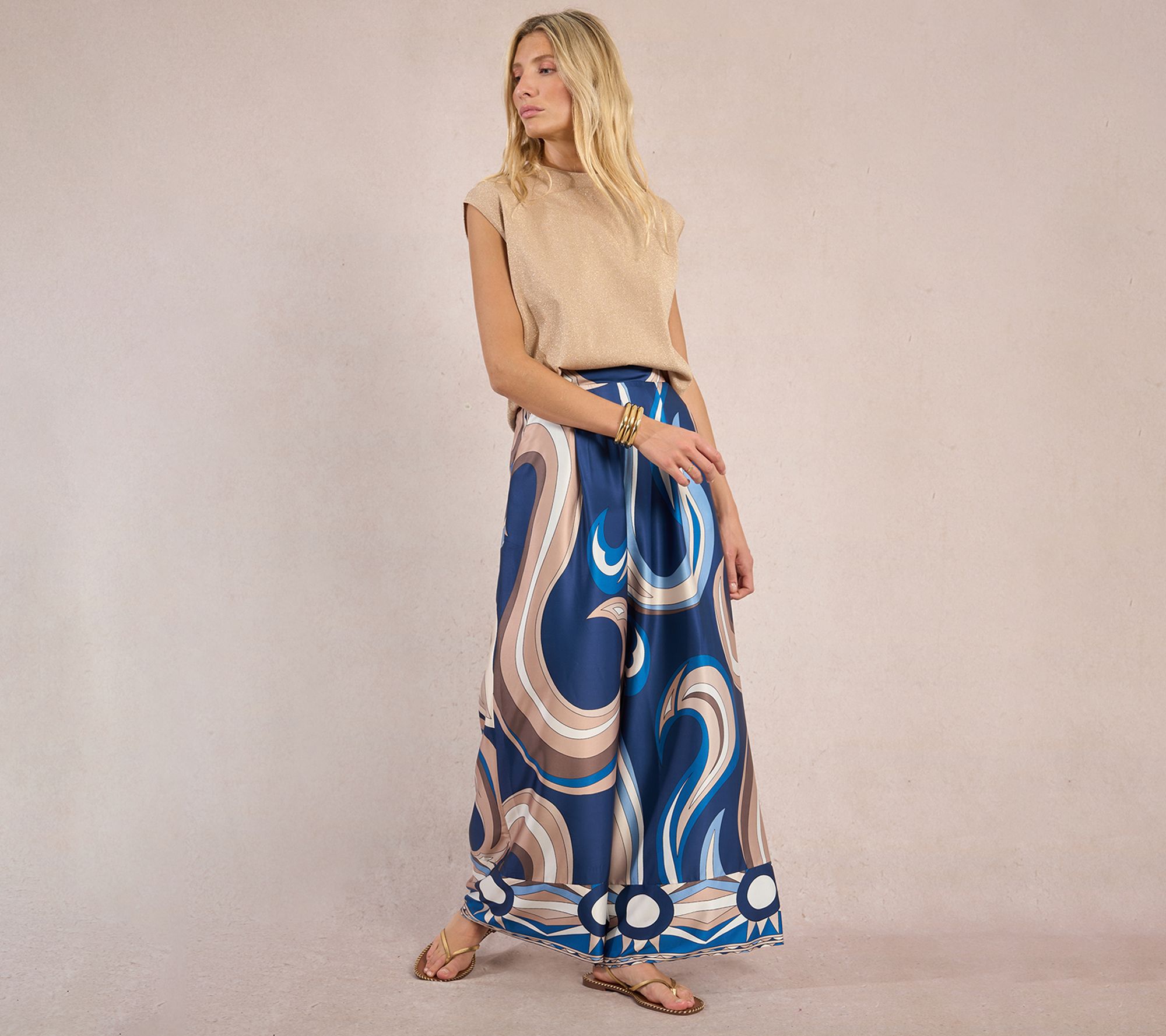 Molly Bracken Abstract Wide Leg Pant