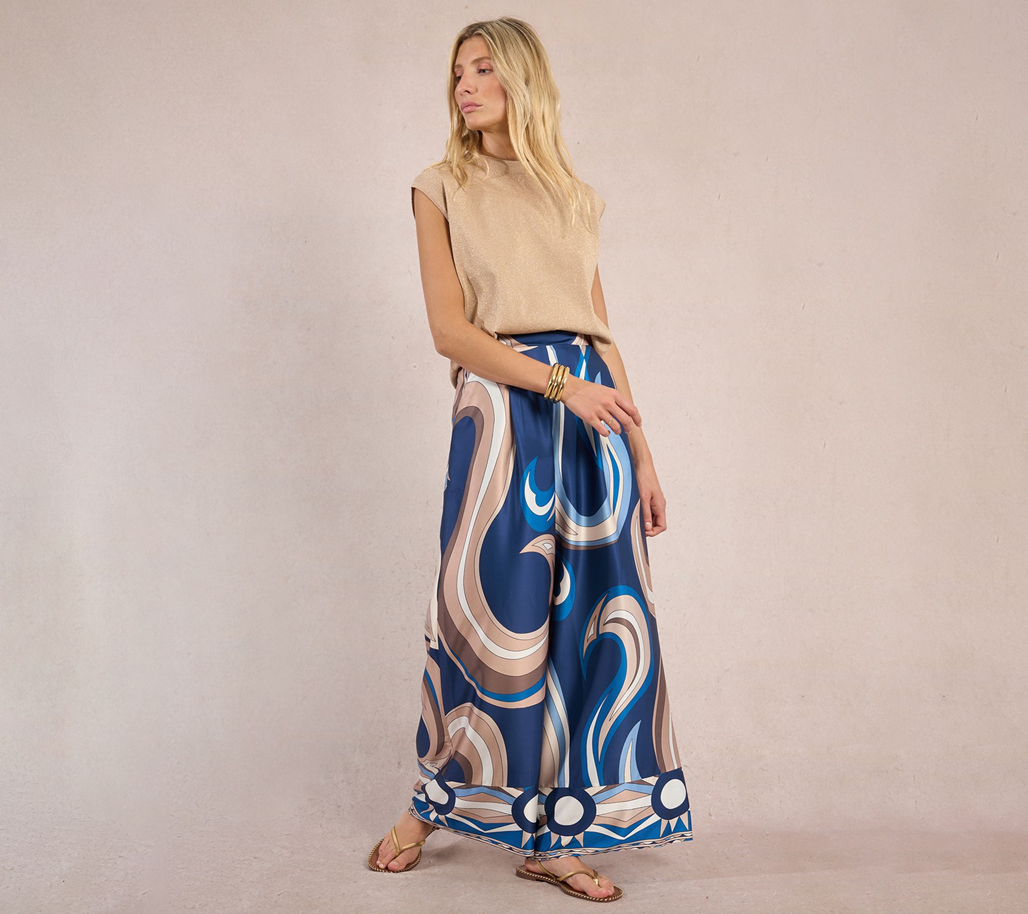Molly Bracken Abstract Wide Leg Pant
