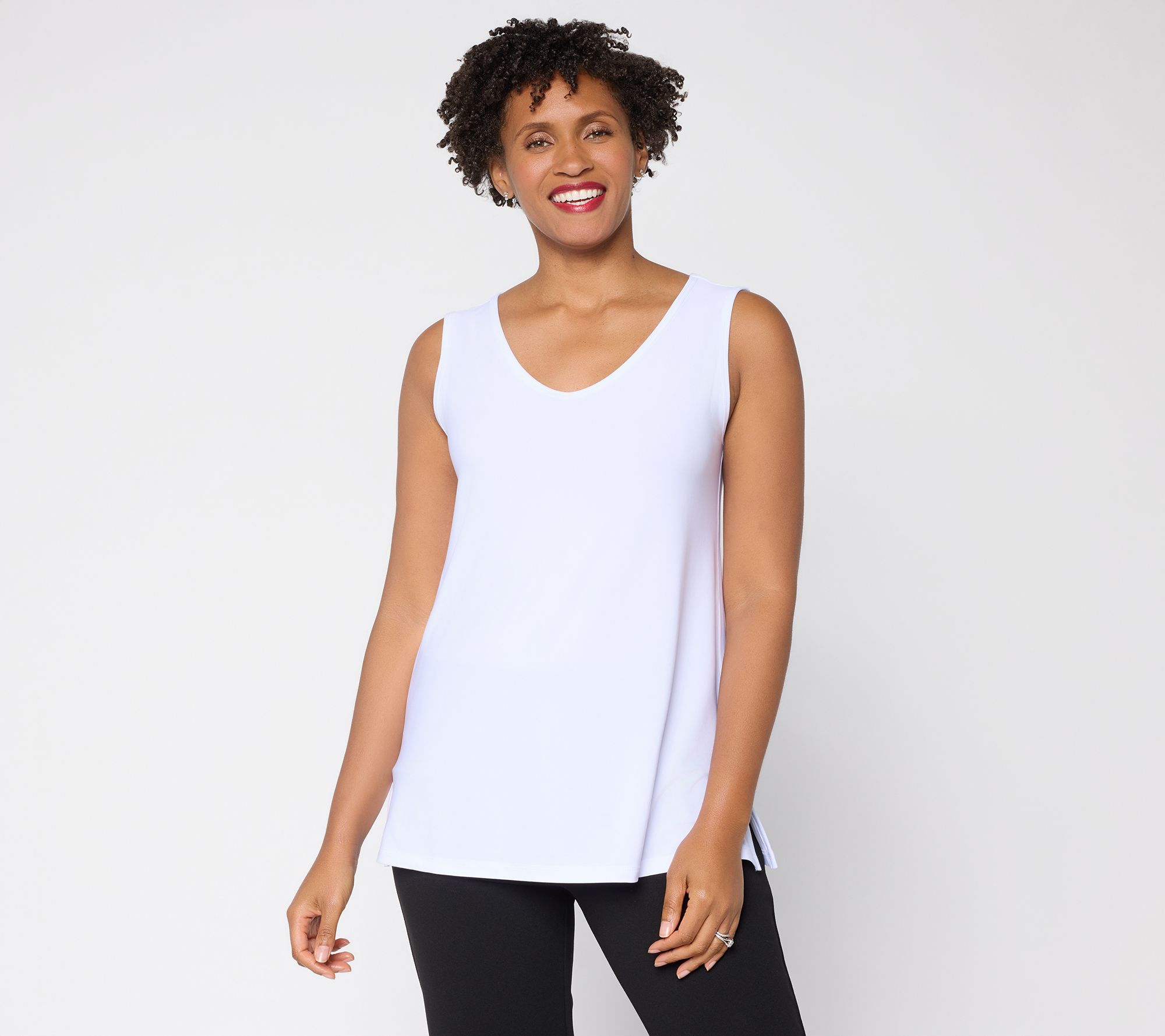 "As Is" Dennis Basso Basics Italia Knit V-Neck Tank Top