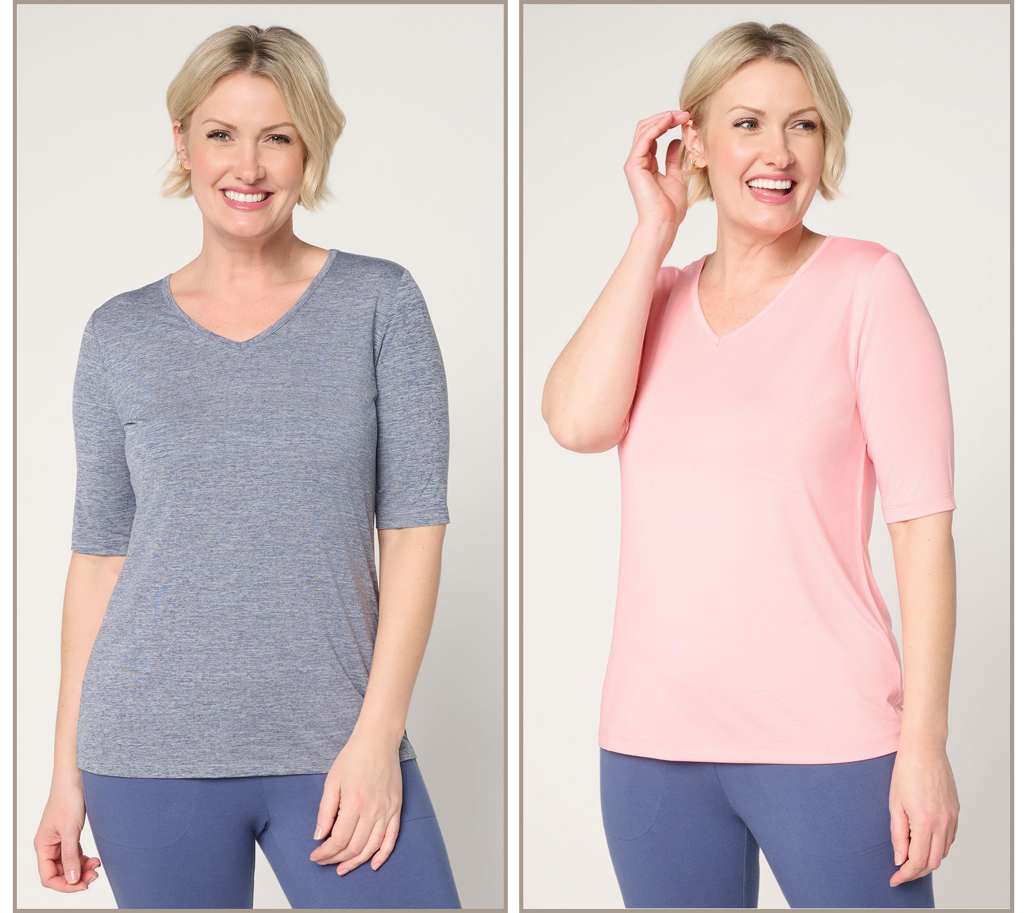 "As Is" Denim & Co. Active Cool to the Touch 2-Pack Tops