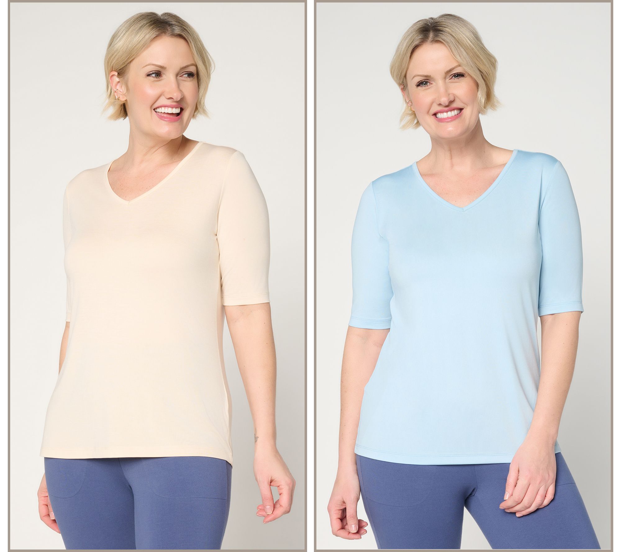 "As Is" Denim & Co. Active Cool to the Touch 2-Pack Tops