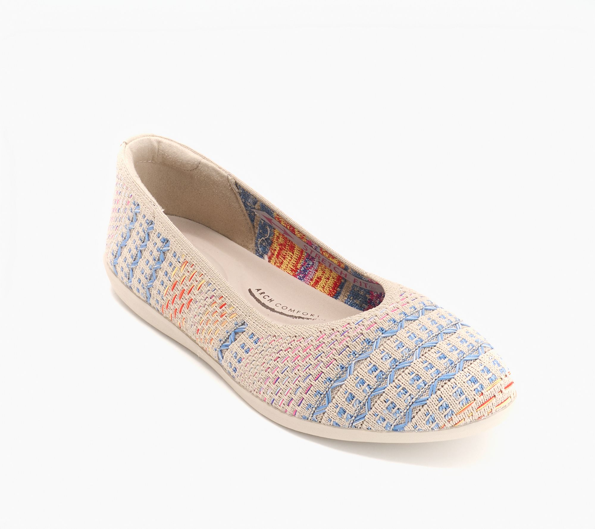 "As Is" Skechers Cleo Walk Recycled Washable Multi Woven Flats