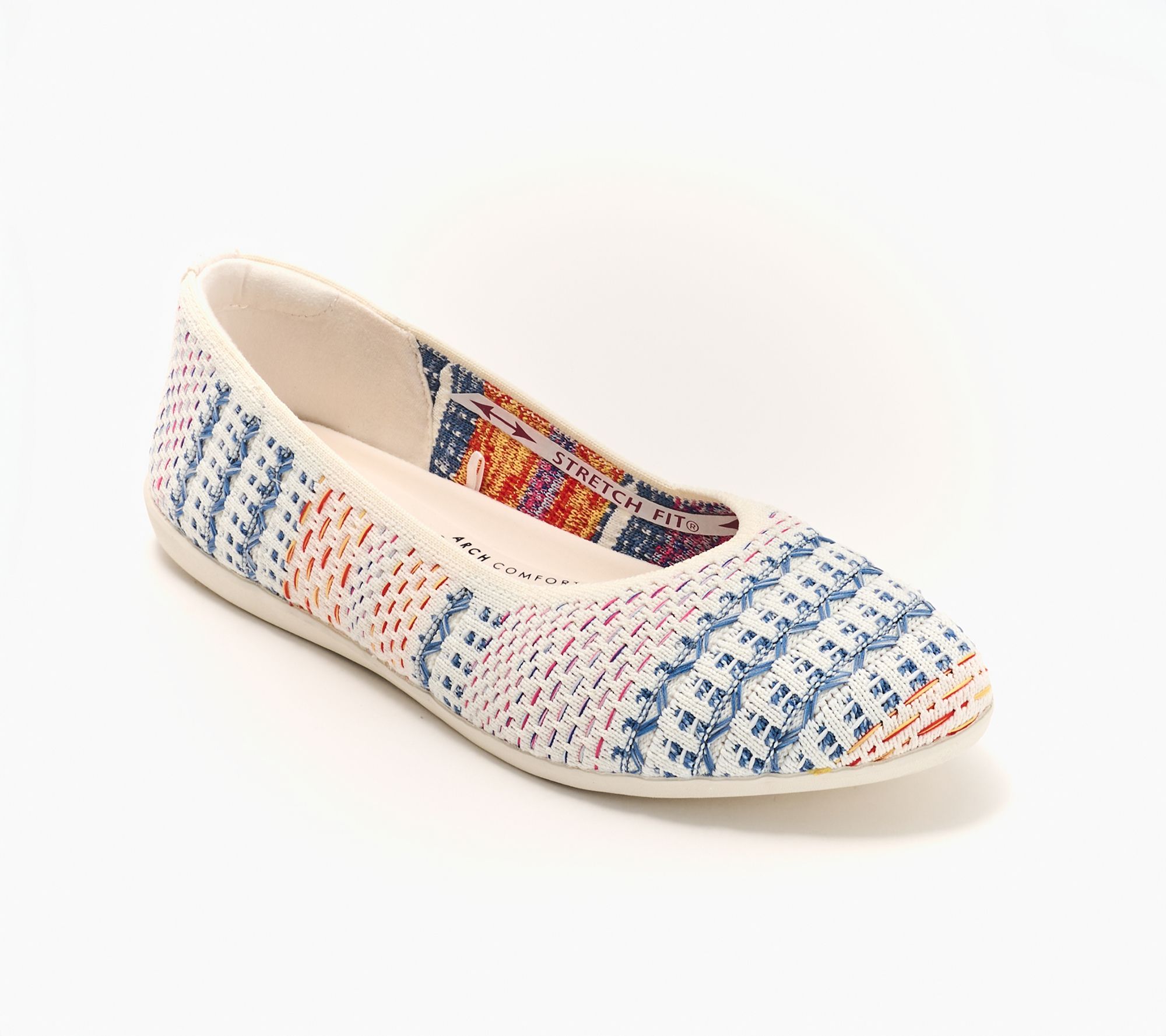 "As Is" Skechers Cleo Walk Recycled Washable Multi Woven Flats