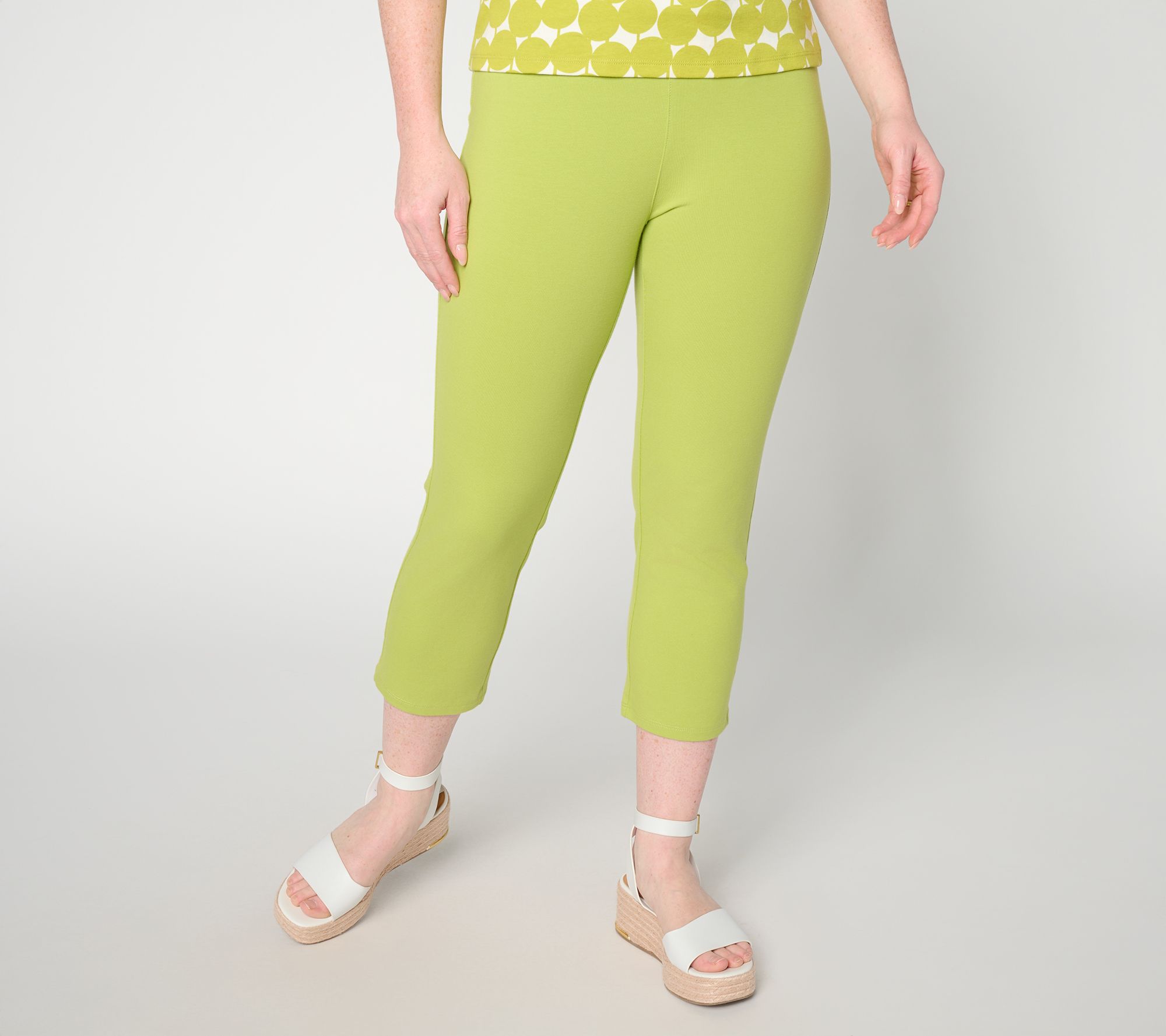 "As Is" Women with Control Reg 86/14 Slim Leg Crop Smoothing Pant