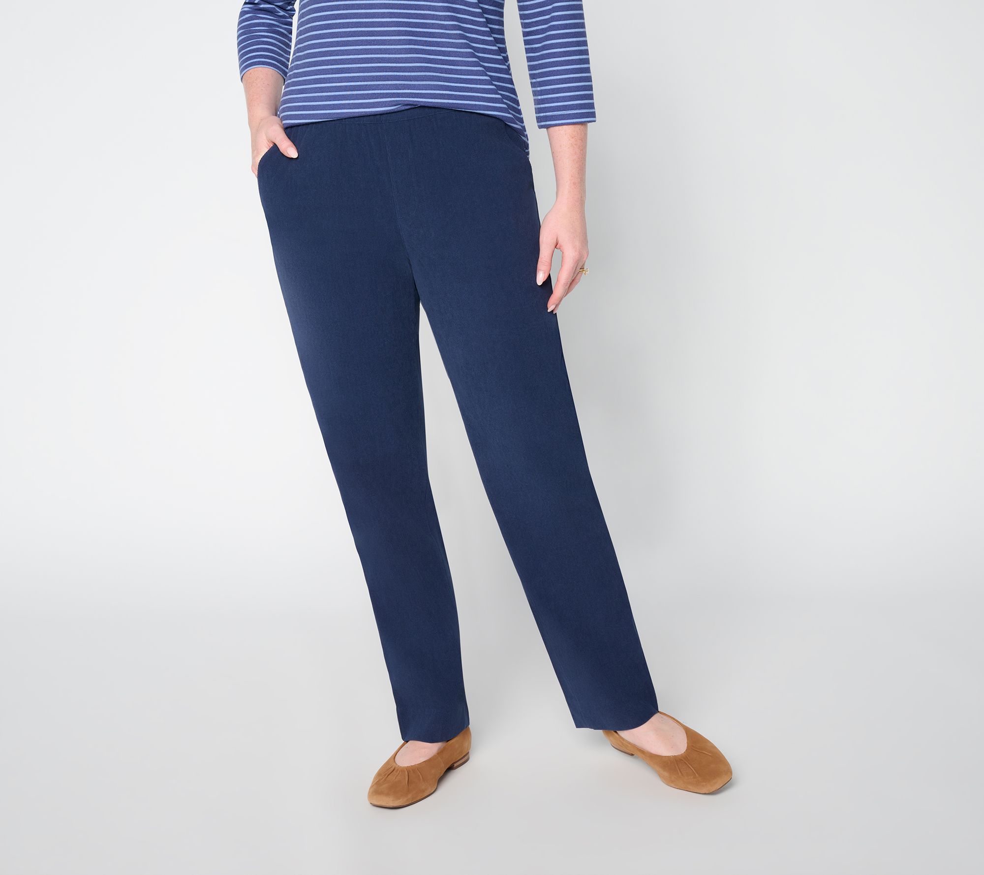 Denim & Co. Regular Knit Corduroy Straight Leg Pants