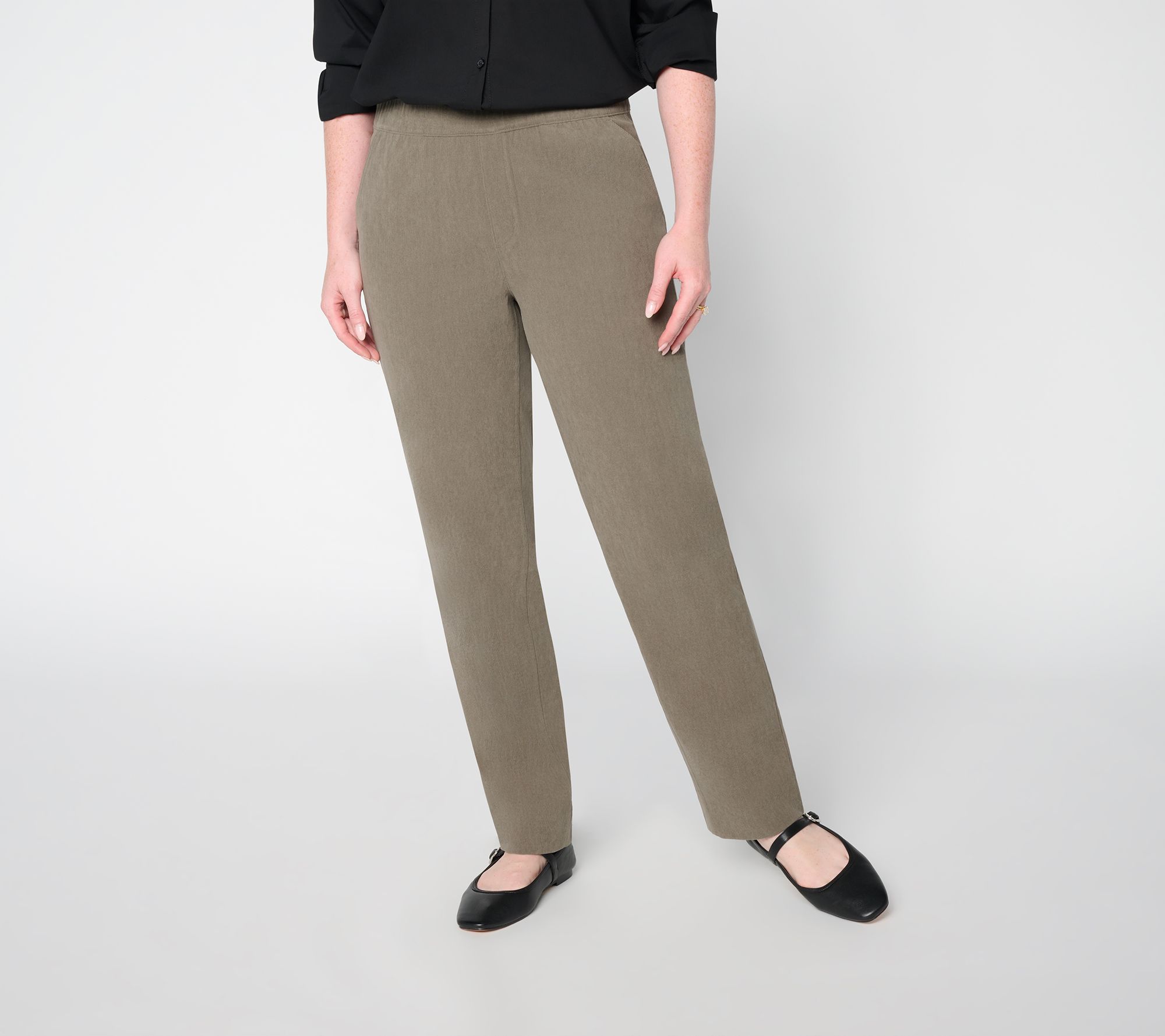 Denim & Co. Regular Knit Corduroy Straight Leg Pants