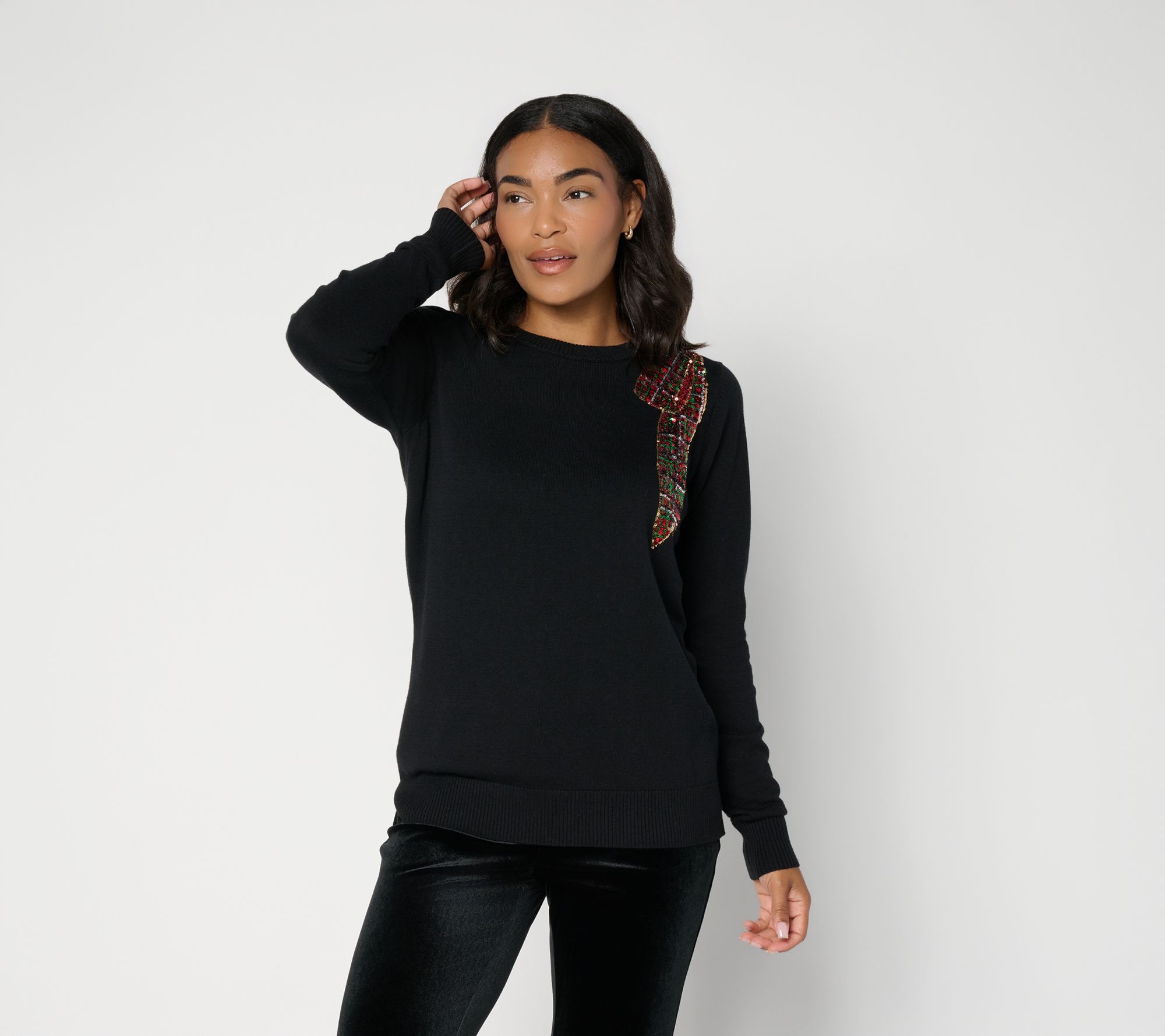 Jingle Belles by Kim Gravel Wrapped with a Bow Sweater