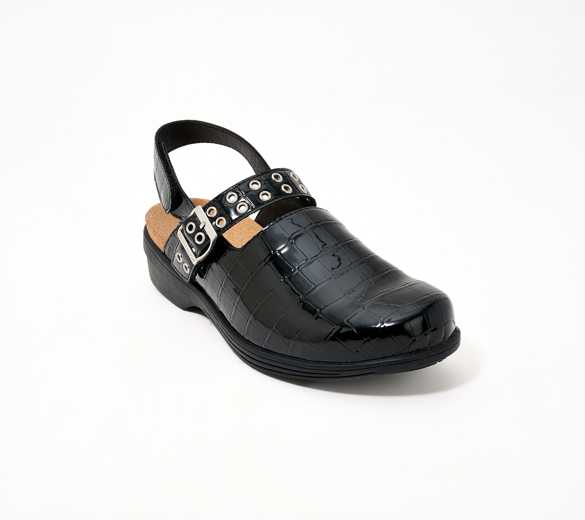 Revitalign Orthotic Croco Mary Jane Clogs - Topanga