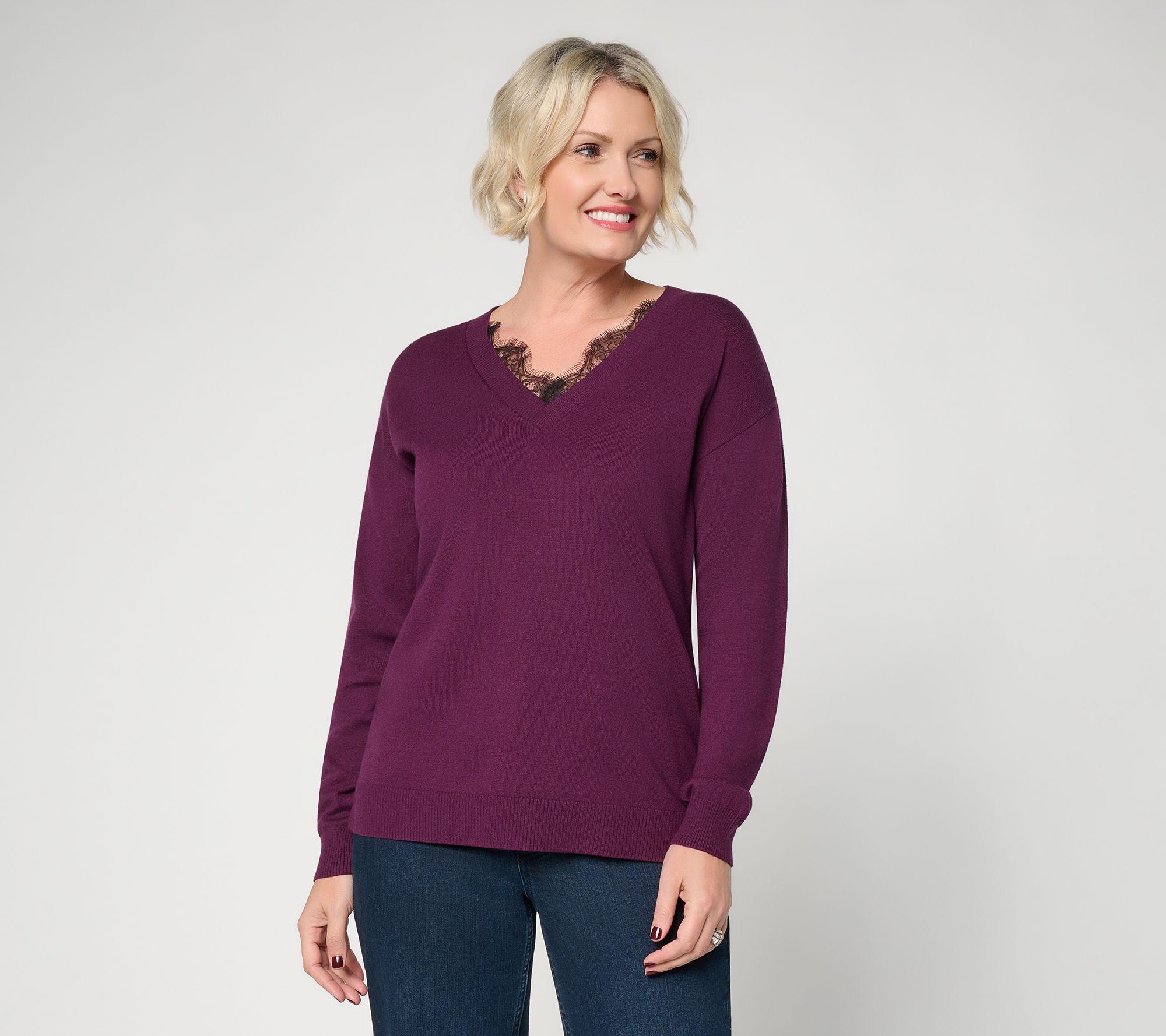  BEAUTIFUL by Lawrence Zarian V-Neck Sweater