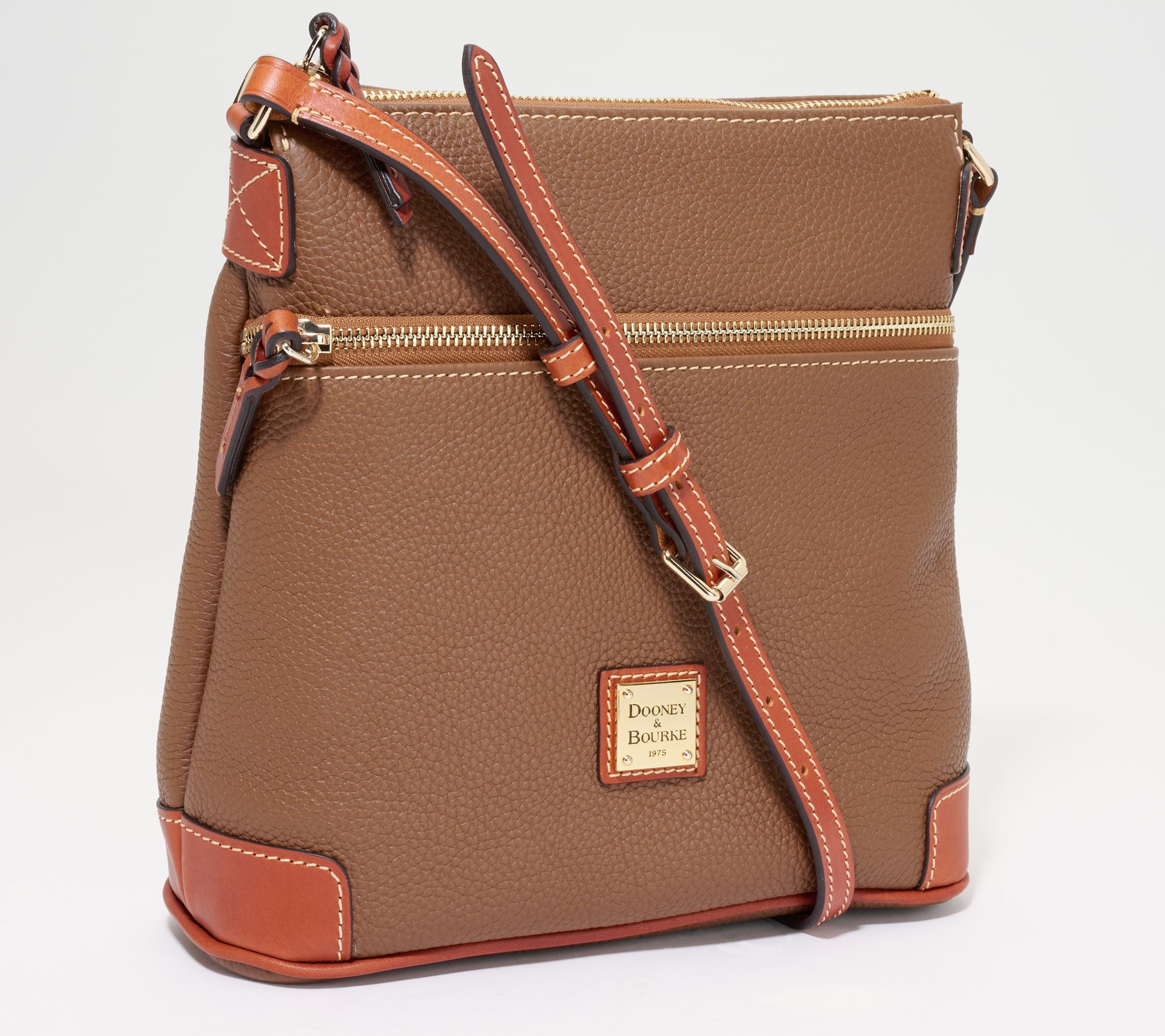 Dooney & Bourke Florentine Leather Twist Sac Shoulder Bag in Elephant  from QVC