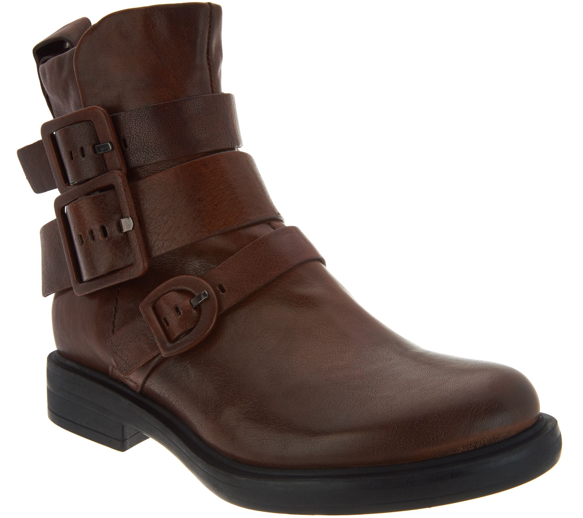 Miz Mooz Leather Ruched Ankle Boots - Jared on QVC 