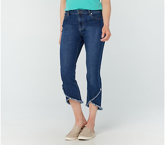 Susan Graver Regular High Stretch Denim Crop Jeans