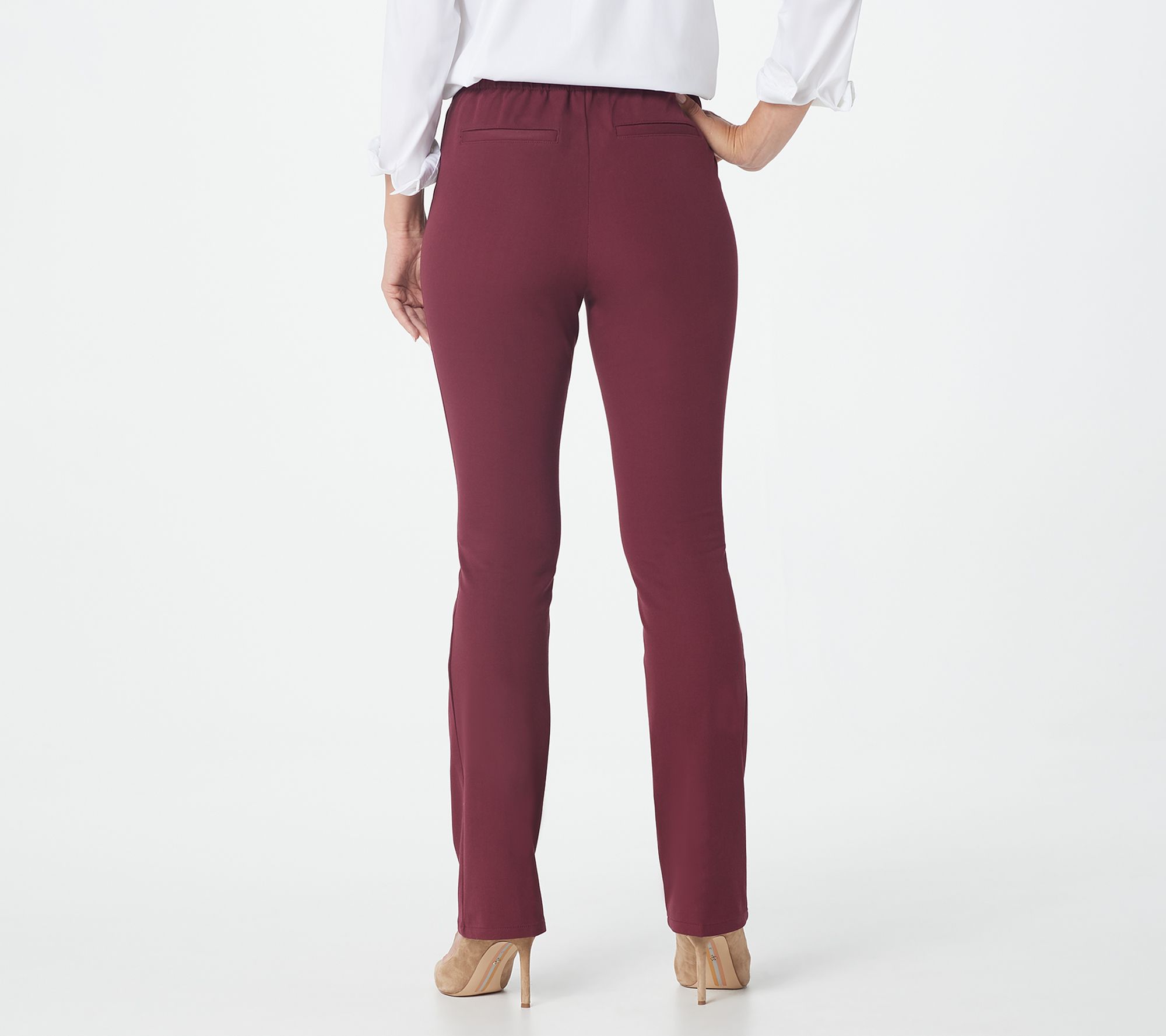 As Is Isaac Mizrahi Live! Regular 24/7 Stretch Slim Boot-Cut Pants 