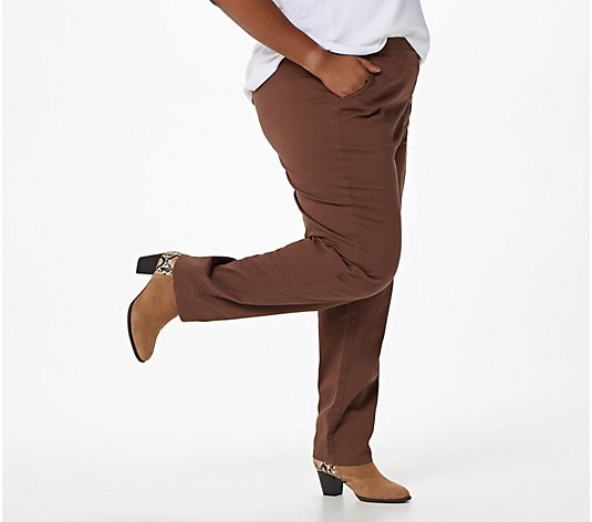Denim & Co. Original Waist Stretch Petite Pants with Side Pockets