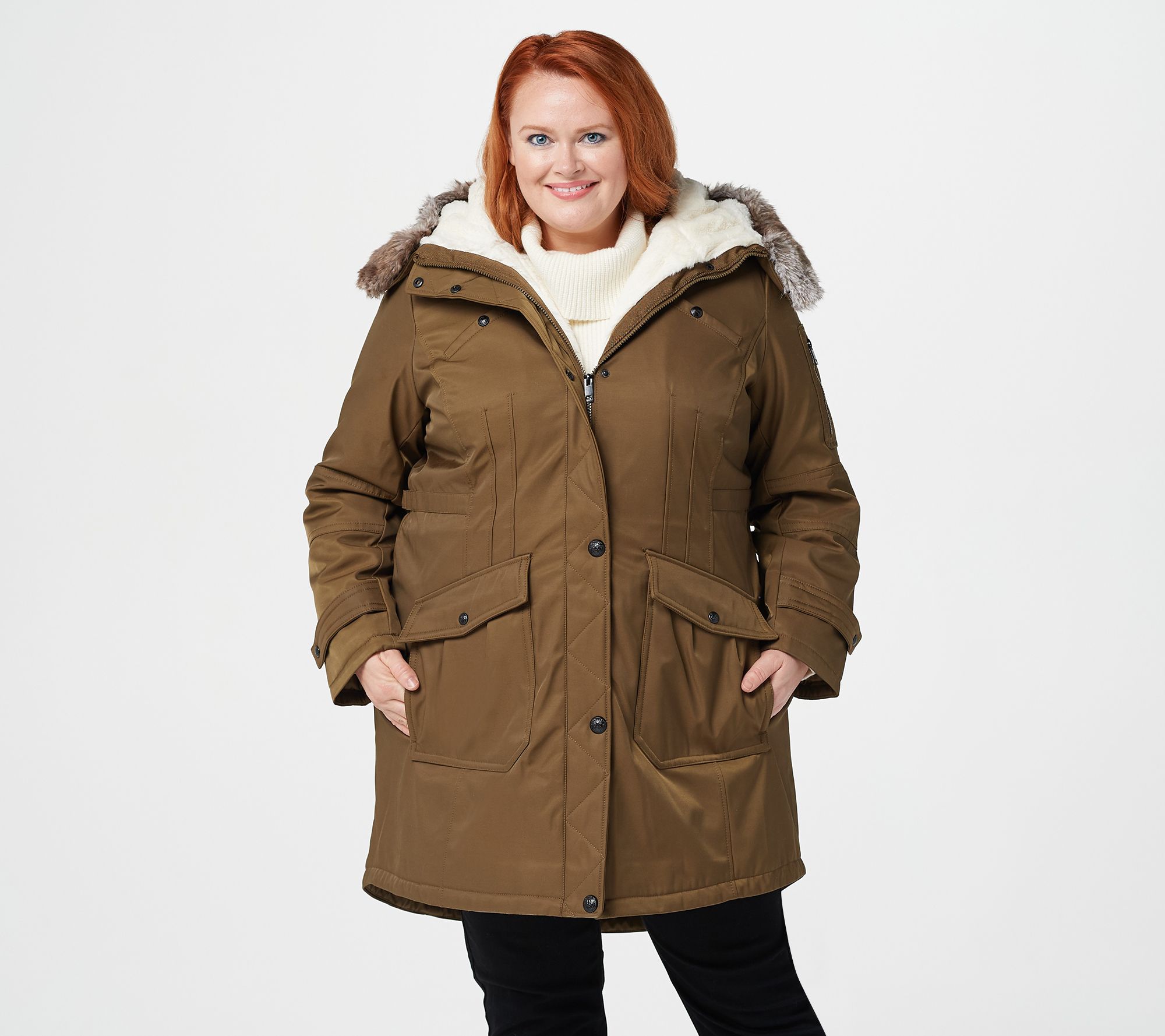 Womens Thicken Long Winter Warm Parkas Coat Ladies Slim Fit Overcoat Jacket Sbox 