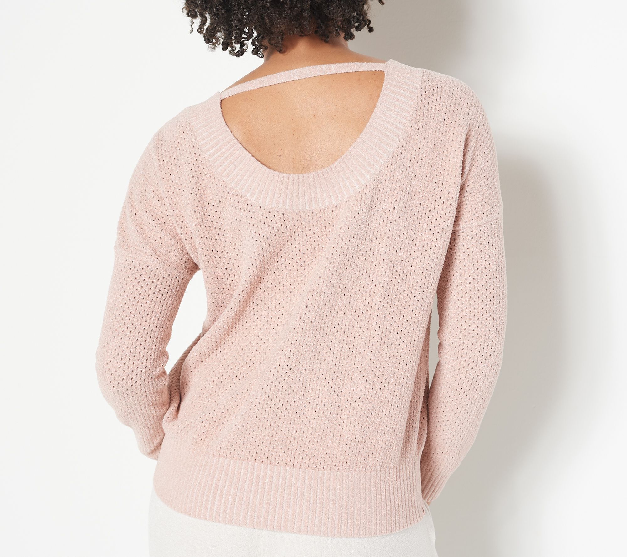 Barefoot Dreams CozyChic Ultra Lite Pointelle Pullover - QVC.com