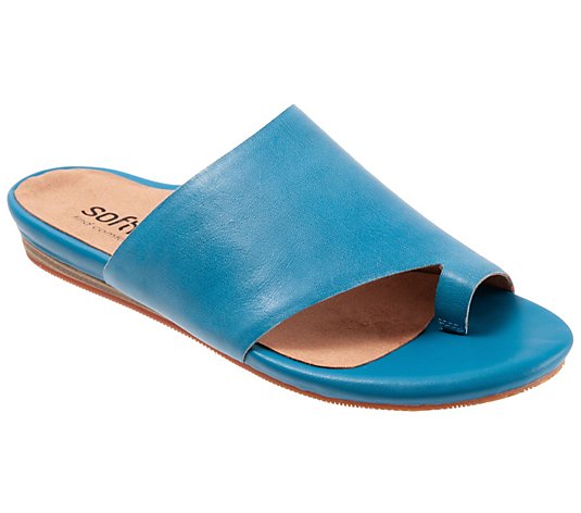 SoftWalk Leather Comfort Toe Ring Slide Sandals- Corsica