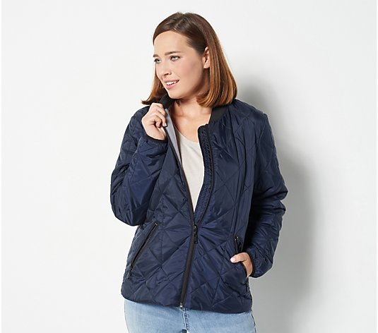 Nuage Zip Front Quilted Puffer Bomber Jacket
