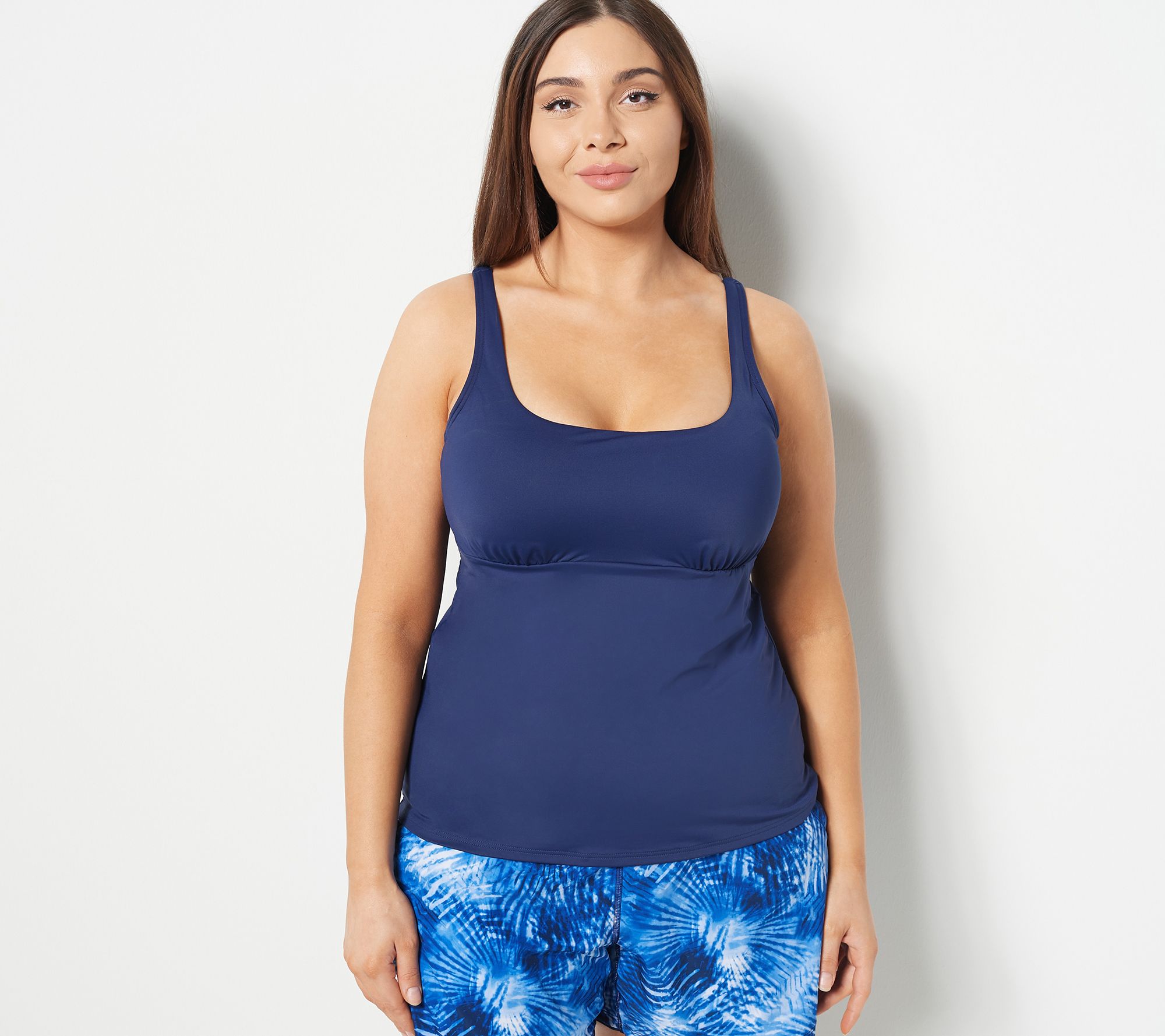 Lands' End Square-Neck Underwire Tankini Swimsuit Top