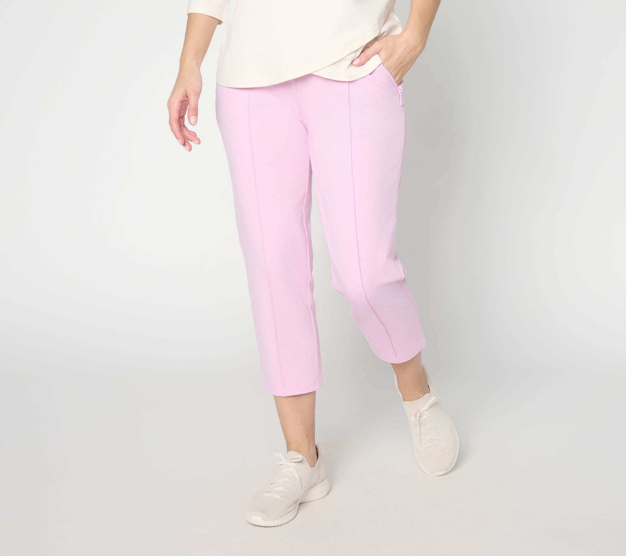 Denim & Co. Petite Active French Terry Crop Pant