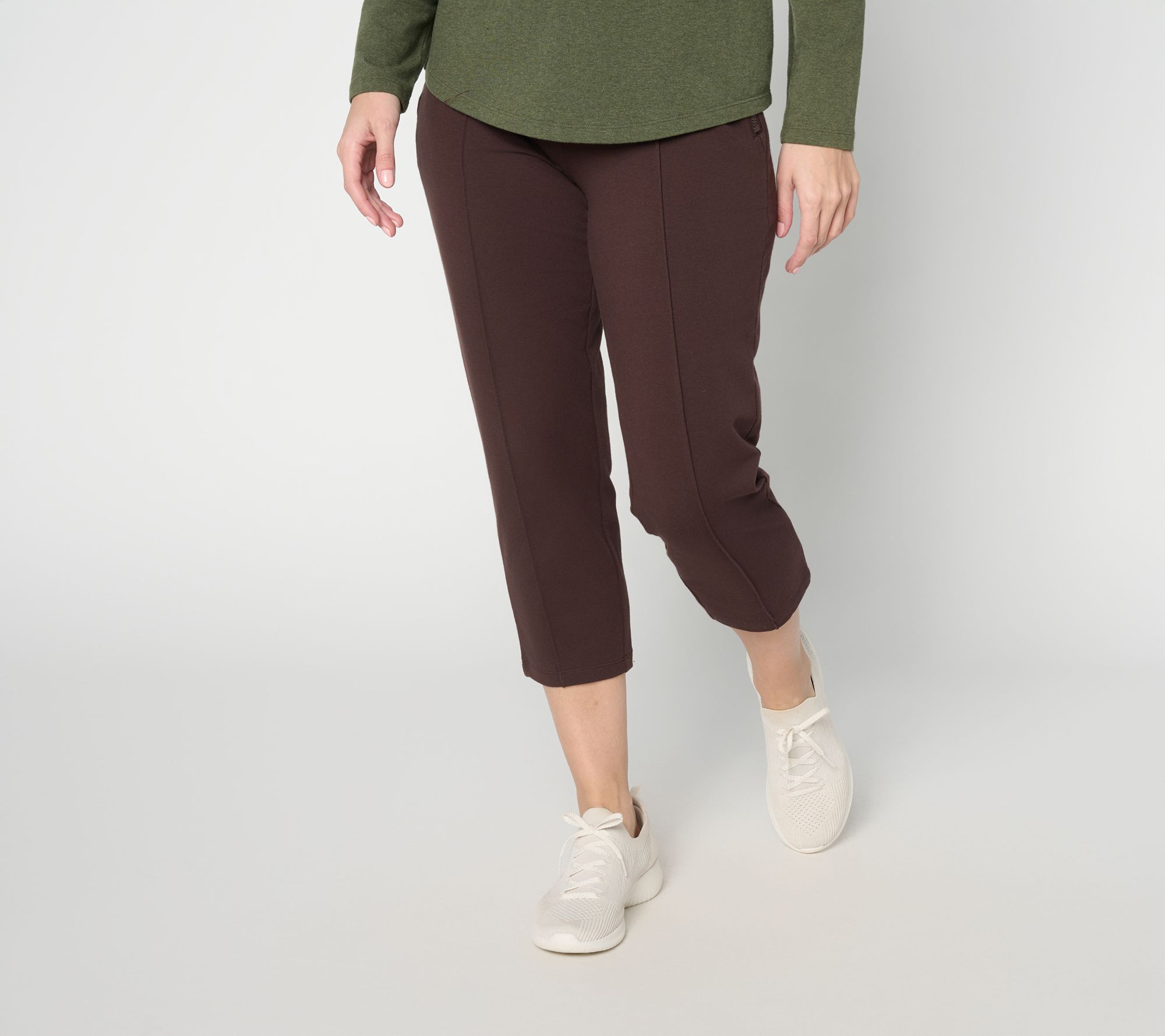 Denim & Co. Petite Active French Terry Crop Pant