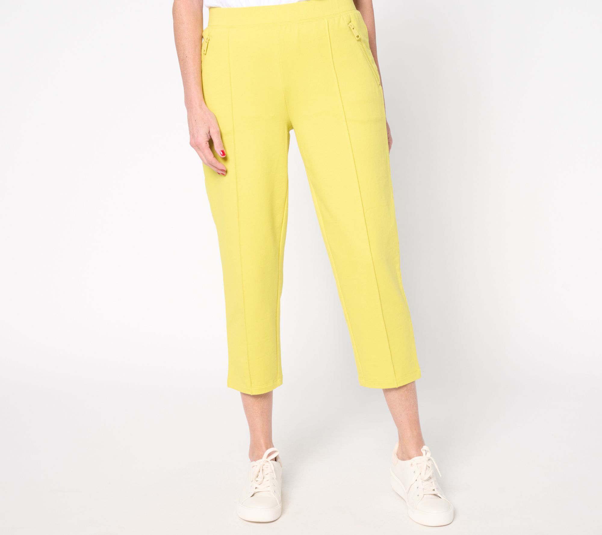 Denim & Co. Petite Active French Terry Crop Pant