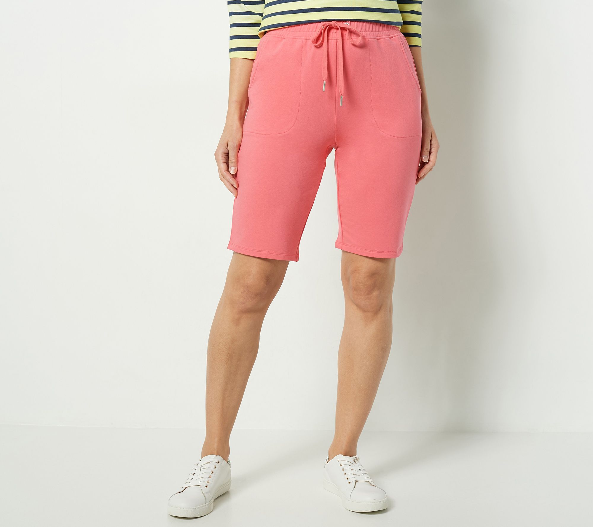 Sport Savvy Petite French Terry Pull-On Bermuda Shorts